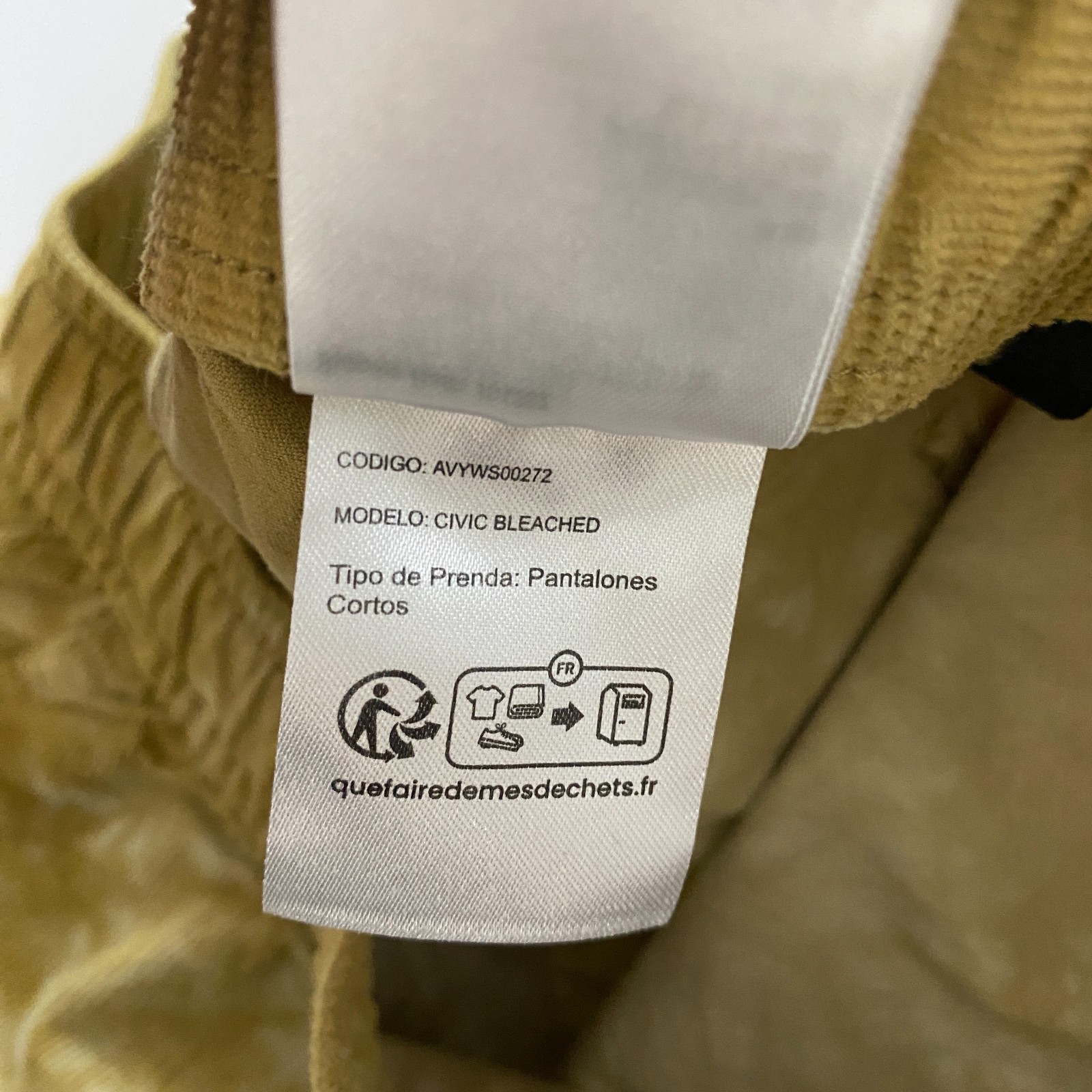 RVCA All-Time Collection Corduroy Shorts Mens Small Civic Bleached Tan Belted