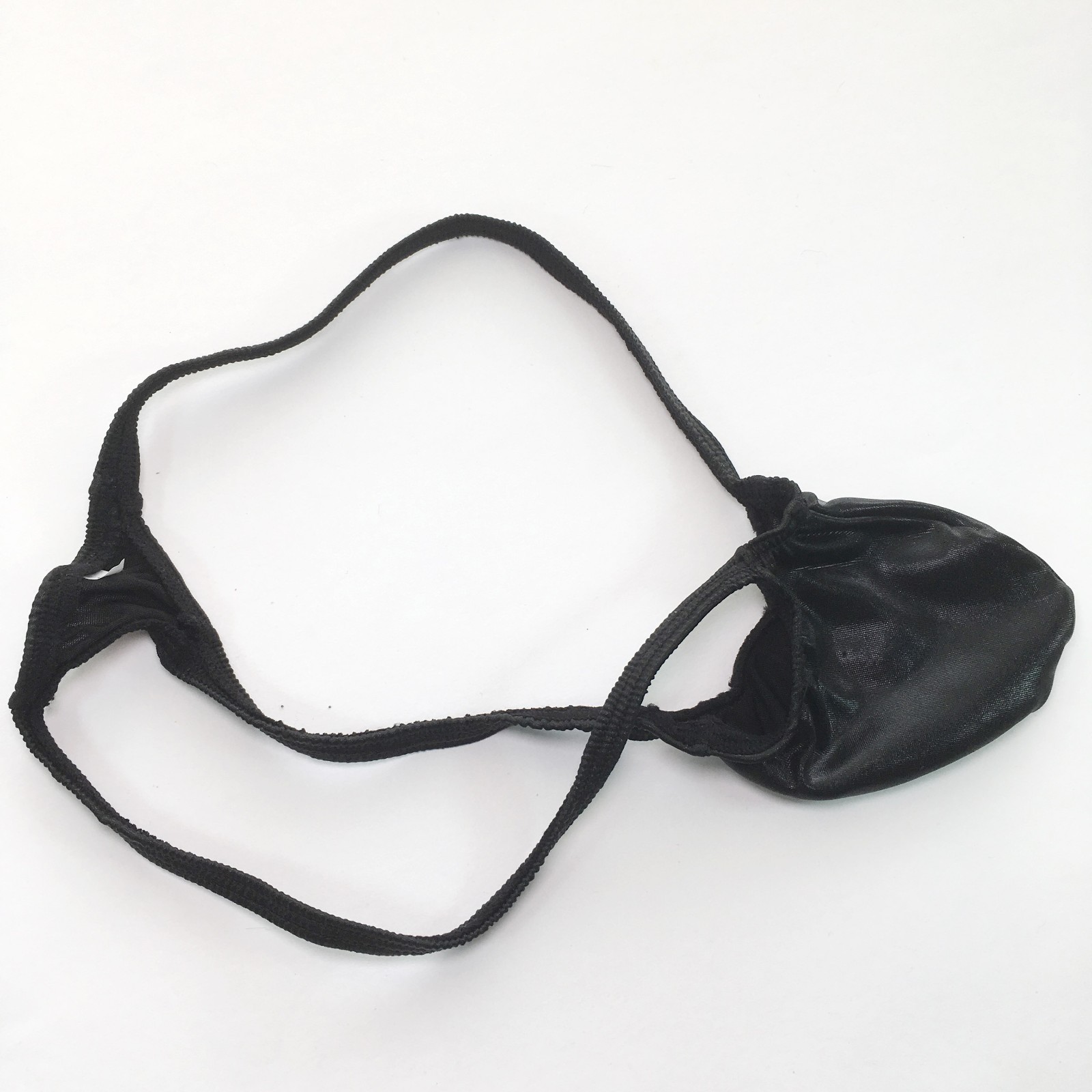 K403 K String Thong Grape Smugglers Contoured Pouch Black Oily Wetlook Jersey