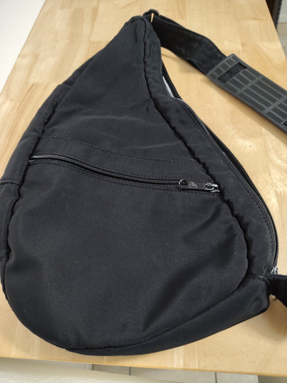 AmeriBag Healthy Back Bag Black Nylon Sling Backpack Shoulder Bag Medium B75