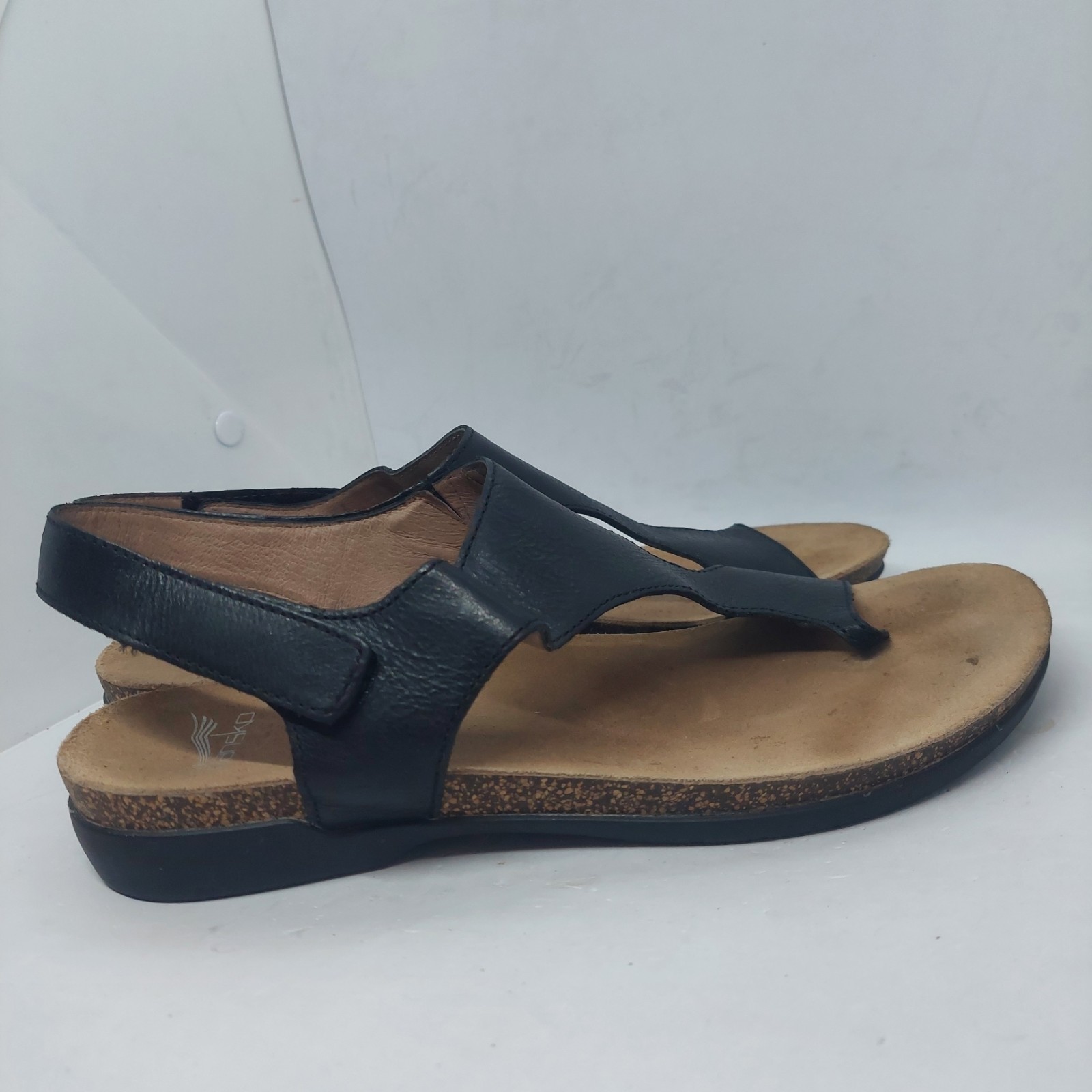 Dansko Reece Sandals Black Leather Thong Slide Womens Size EU 40 US 9.5-10