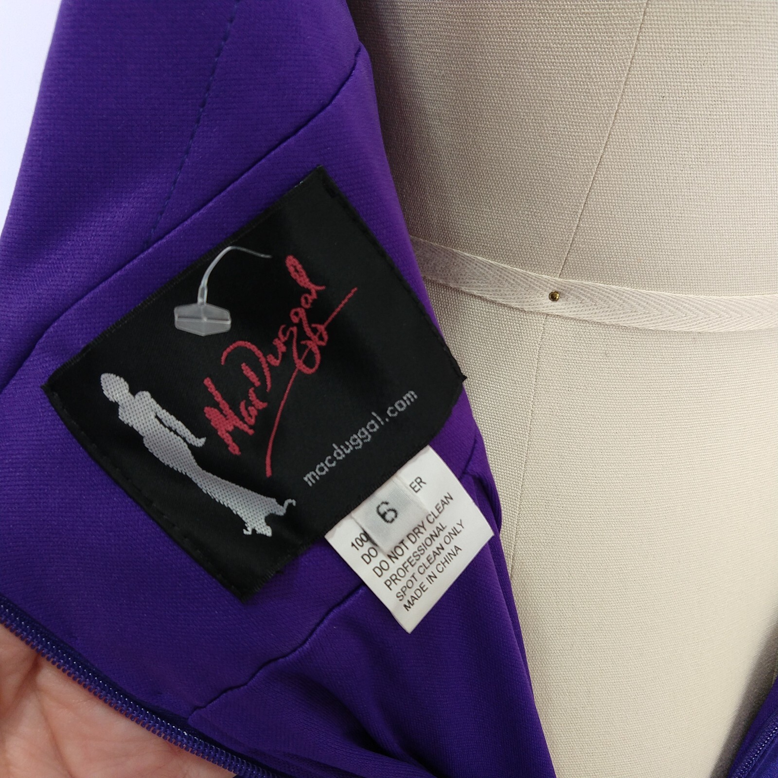 Mac Duggal Purple Formal Dress Size 6 NWT Prom 67100L Empire Ball Gown Maxi Long