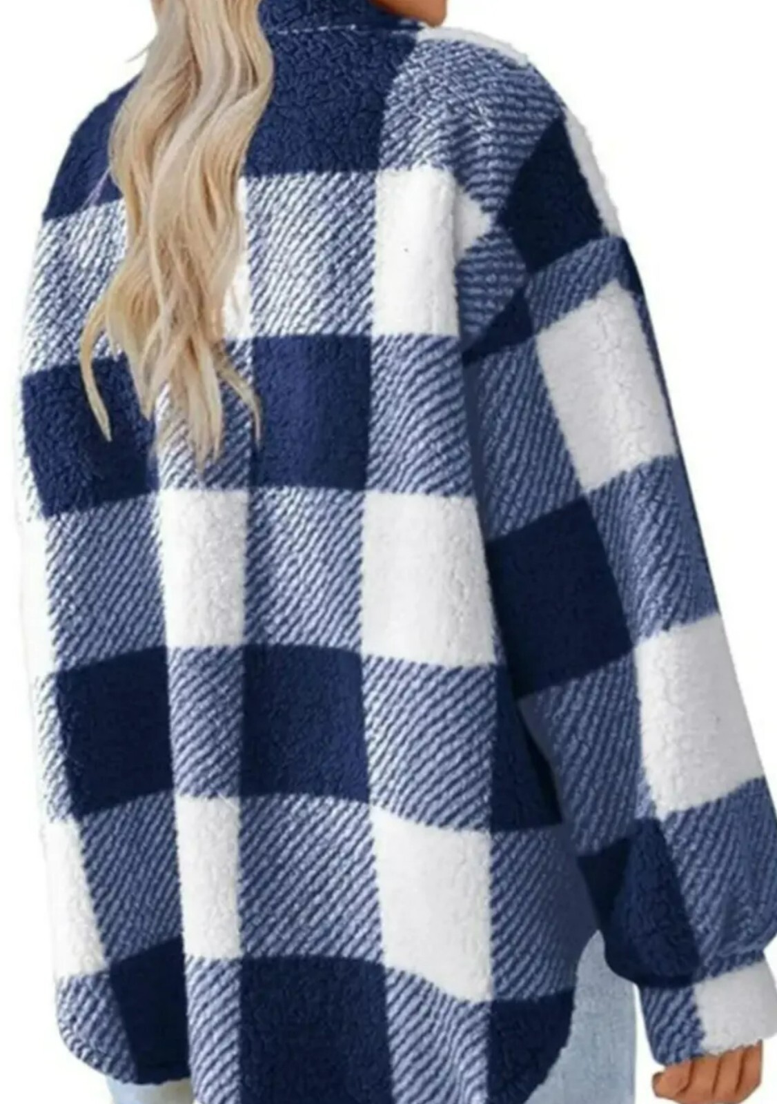 FLEECE PLAID JACKET LONG SLEEVE TURN-DOWN COLLAR BUTTON FRONT WOMENS PLUS 22 NIP