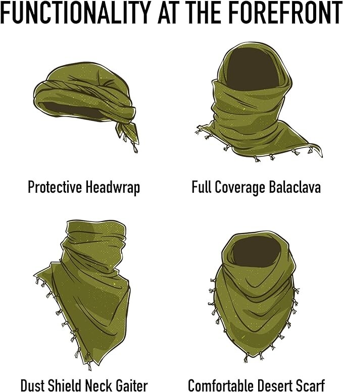 Shemagh Heavyweight Arab Tactical Desert Keffiyeh Scarf -Blue / White