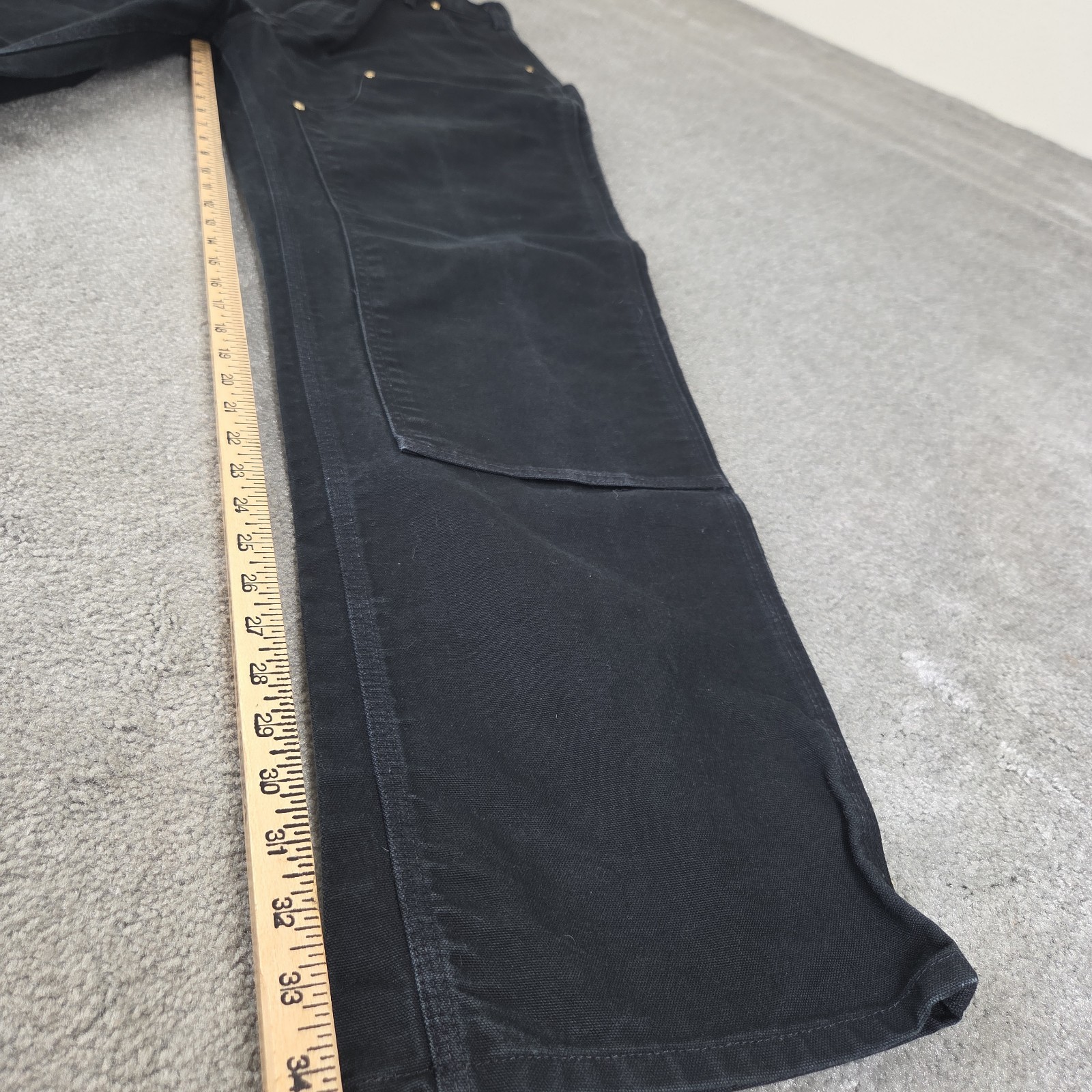 Carhartt Black Double Knee Work Pants Mens 38X34 Mens Original Fit Union Made