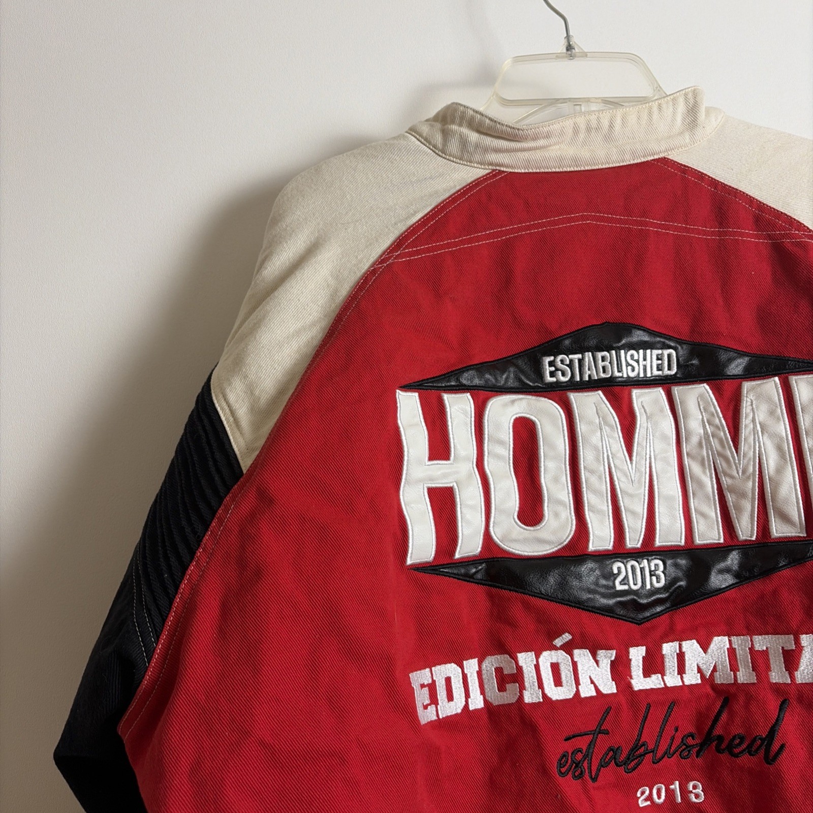 BoohooMAN Plus Boxy Twill Biker Panel Moto Jacket 2XL Motorcycle Rock Hipster