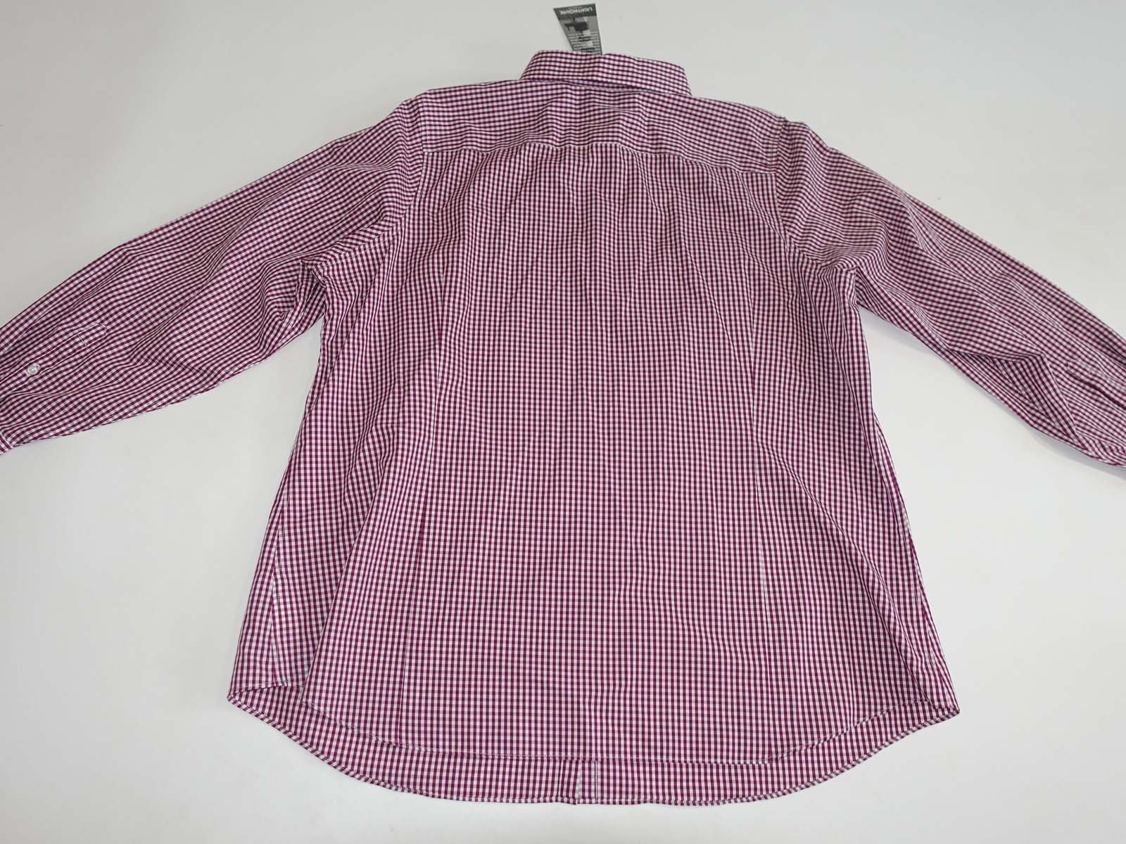 Lands’ End Women’s No Iron Supima Cotton Shirt Size 20W NWT Raspberry Gingham