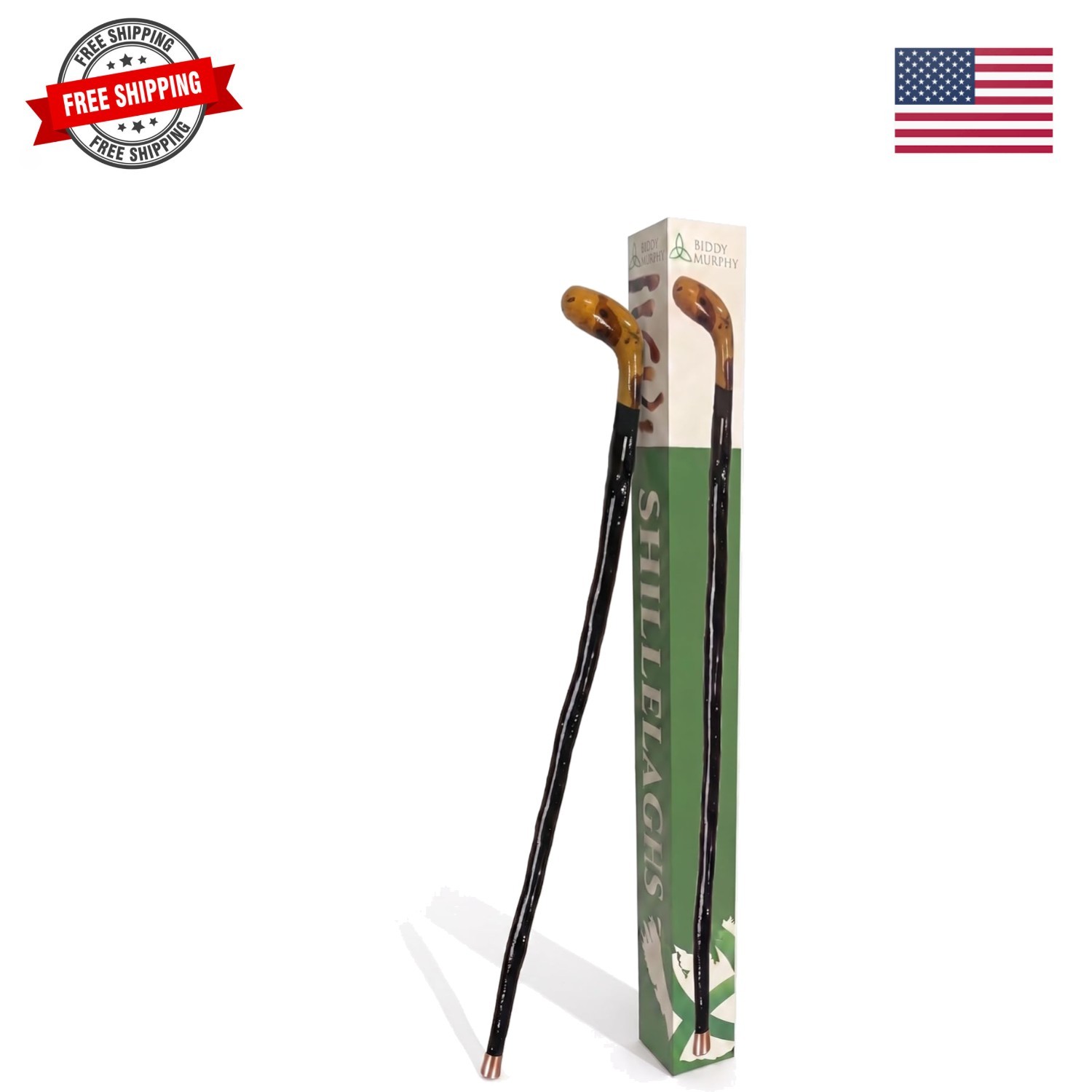 Imported Shillelagh Wooden Irish Walking Stick, Handcrafted 100% Blackthorn W…