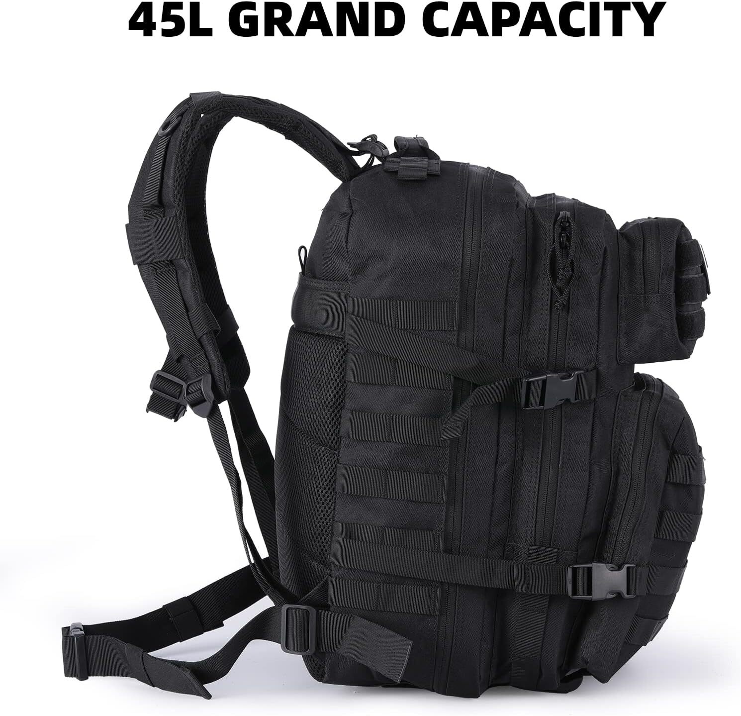 45L Military Tactical Backpack 3 Day Assault Pack Large Army Molle Bag Rucksack