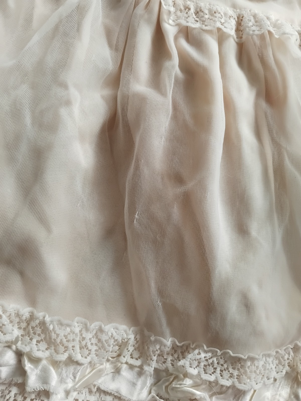 Vintage Stevex Baby Christening Dress Age 12 to 18 Months Peach 100% Nylon