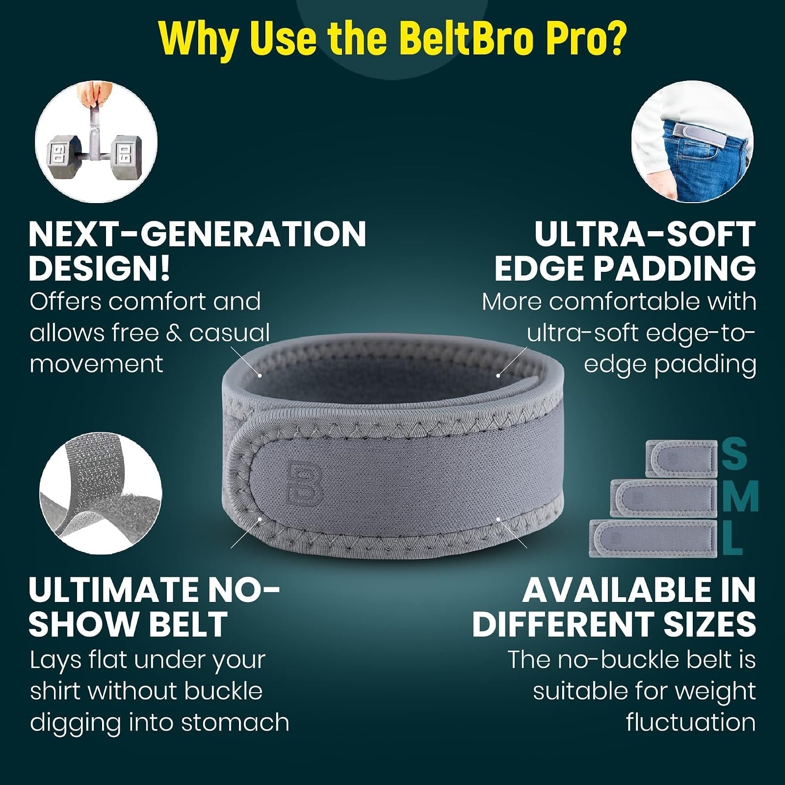 BeltBro Pro Elastic No Buckle Invisible Tactical Belt for Men & Women