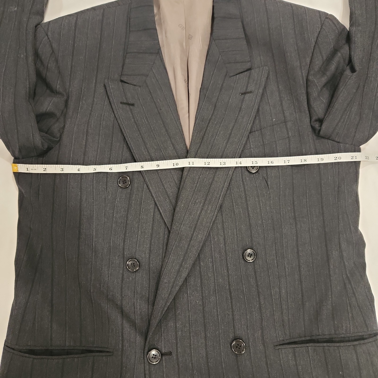 VTG Geoffrey Beene Jacket 42S M Black 100%Wool Blazer Sport Coat Double Breasted