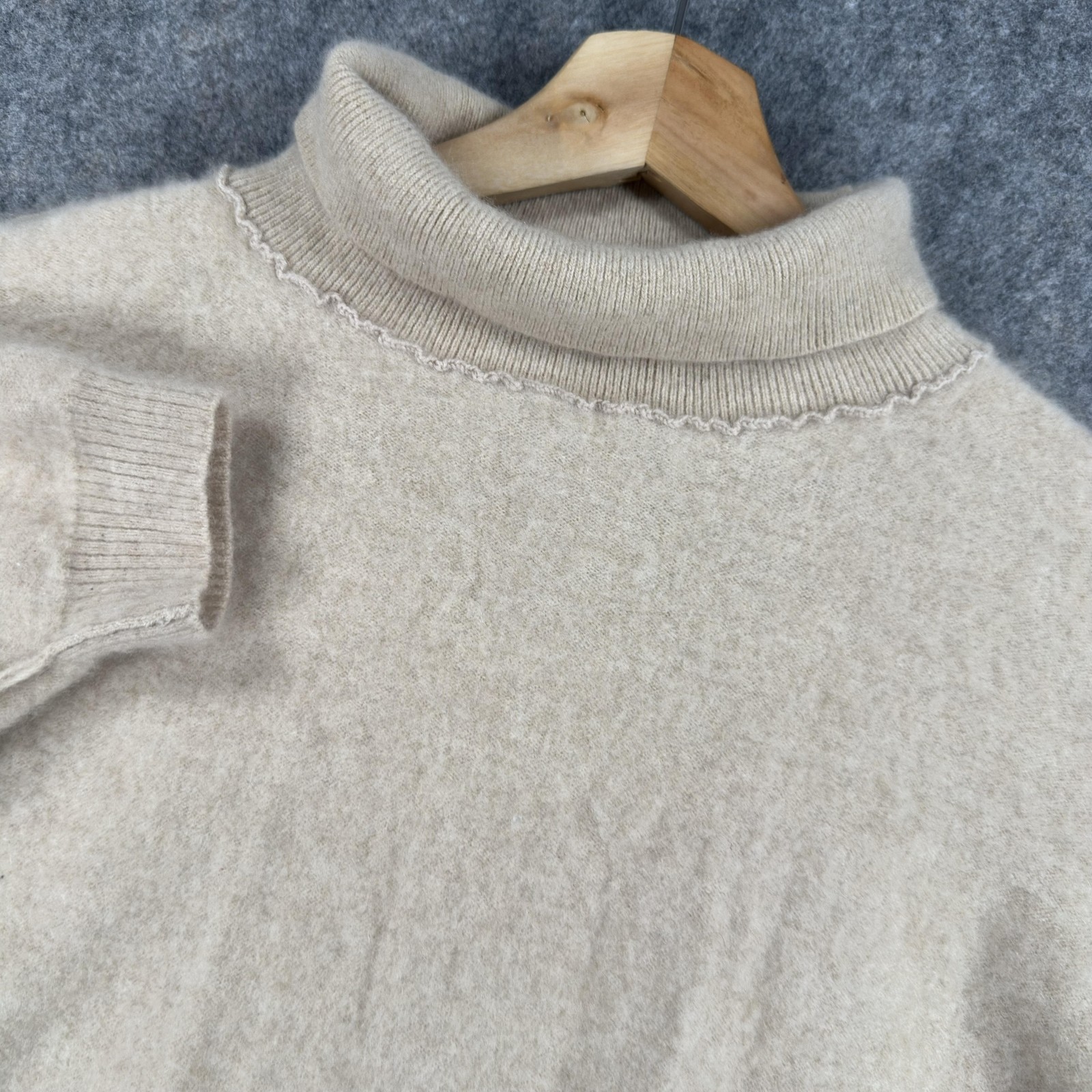 Free People S So High So Low Mock-neck/Turtleneck Boxy Sweater 100% Cashmere