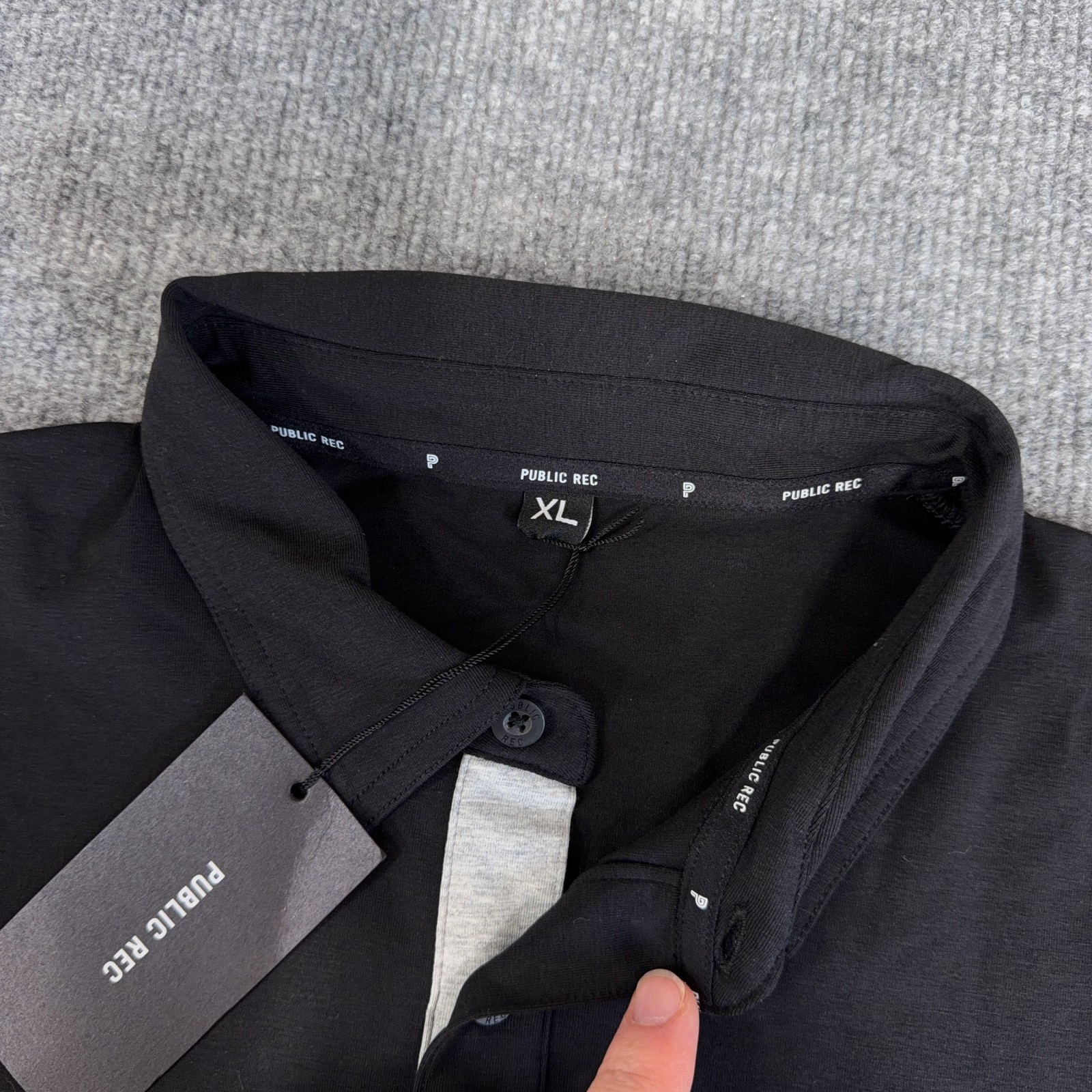 Public Rec Go-To Polo Shirt Men XL Black Golf Pima Cotton Performance NEW