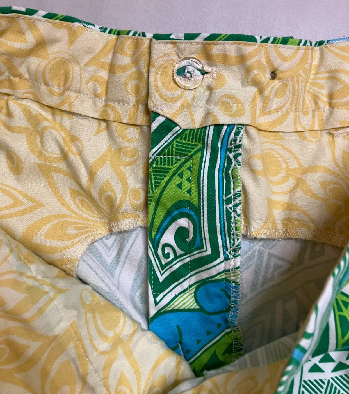 Loudmouth Golf Lounge Lizard Blue Heritage Shorts Mens 36 Retro 80s Style Tribal