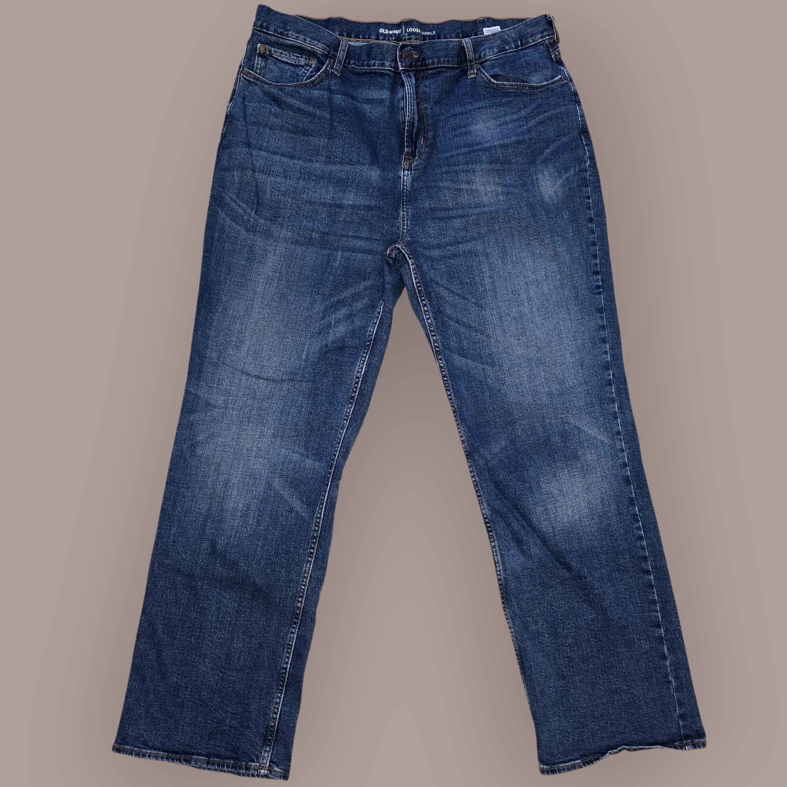 Old Navy Loose Fit Men’s Jeans 42×34 Dark Wash Relaxed Fit Stretch Denim