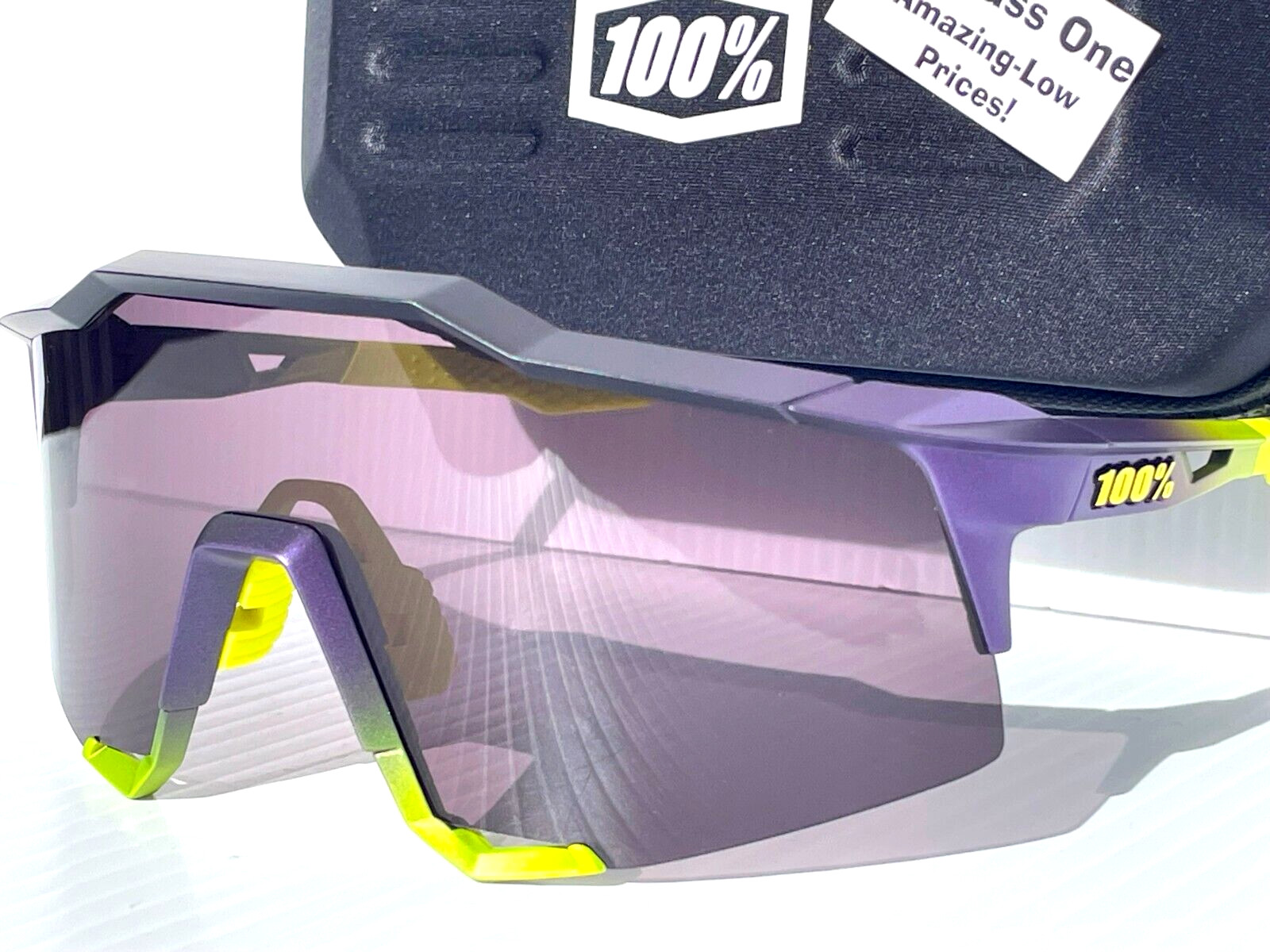 100% SPEEDCRAFT Matte Metallic Digital Brights Dark Purple Sunglass 60007-00003