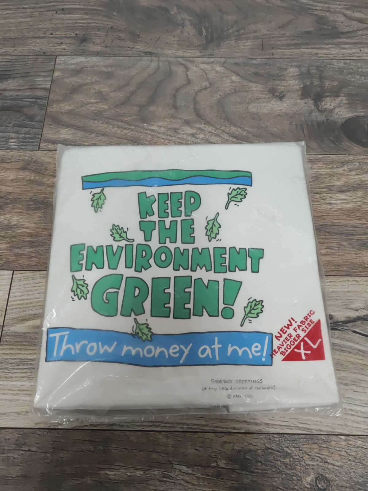 Vtg T-Shirt Keep Environment Clean Money Funny Comedy White XL USA