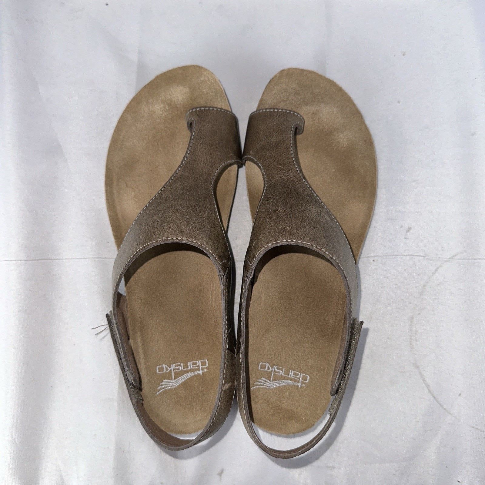 Dansko 38 Sandals 7.5 REECE Leather Toe-Loop Slingback 6024285300 Waxy Burnished