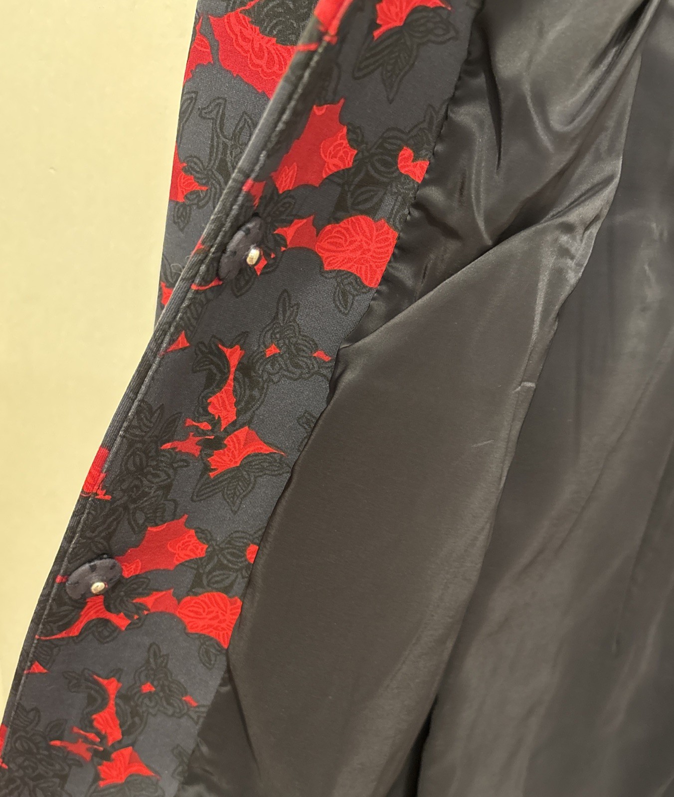 J PETERMAN KNEE LENGTH RED/NAVY JACKET