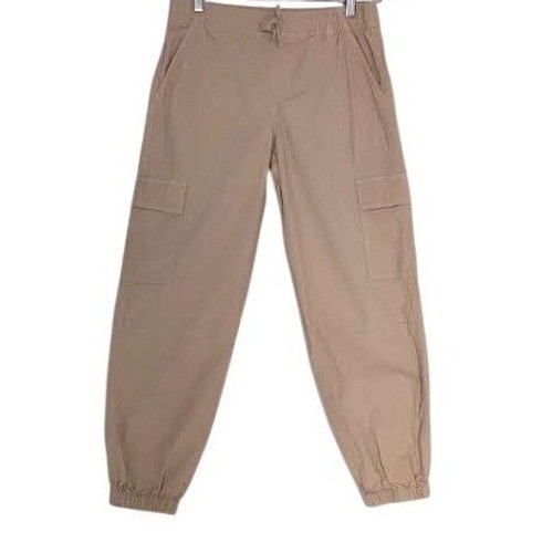 SO Tan Cargo Jogger Pants Small Cotton Drawstring Waist Utility Gorpcore