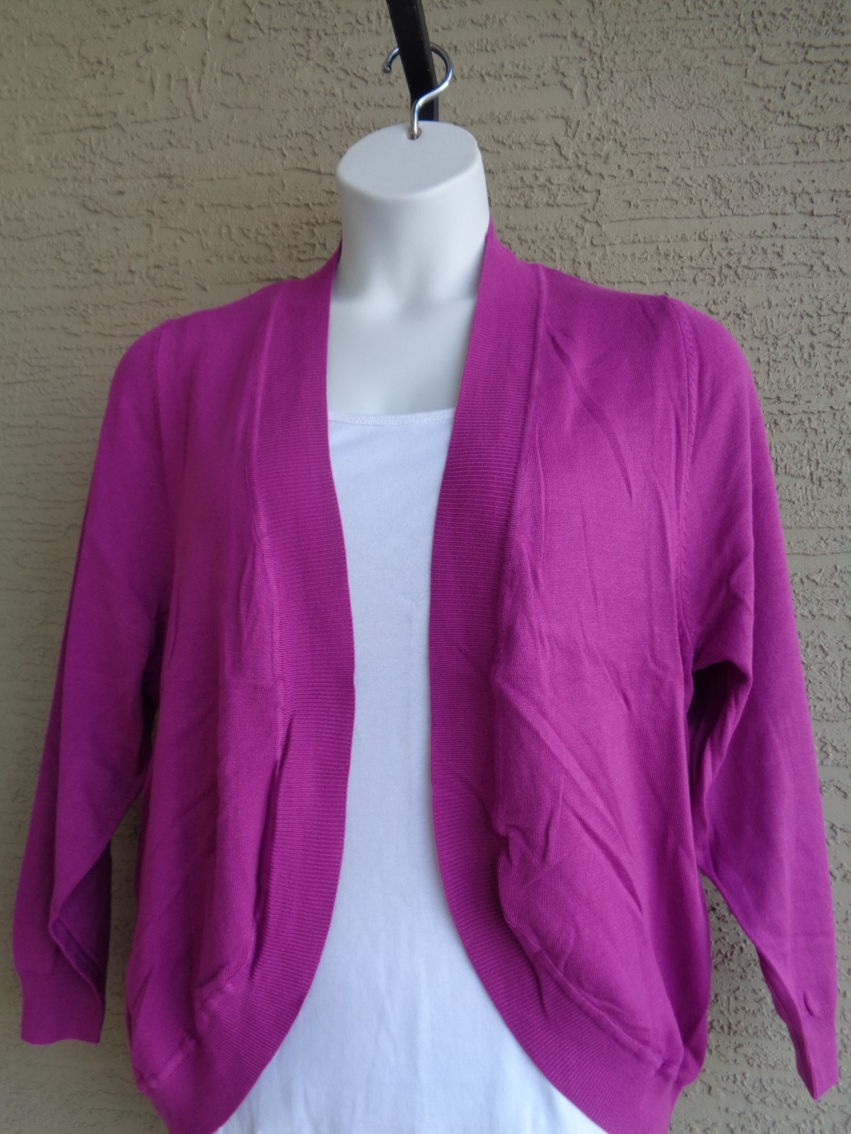 Melrose Chic 2X Fine Gauge Knit 3/4 Sleeve Open Cardigan Sweater msrp $59.
