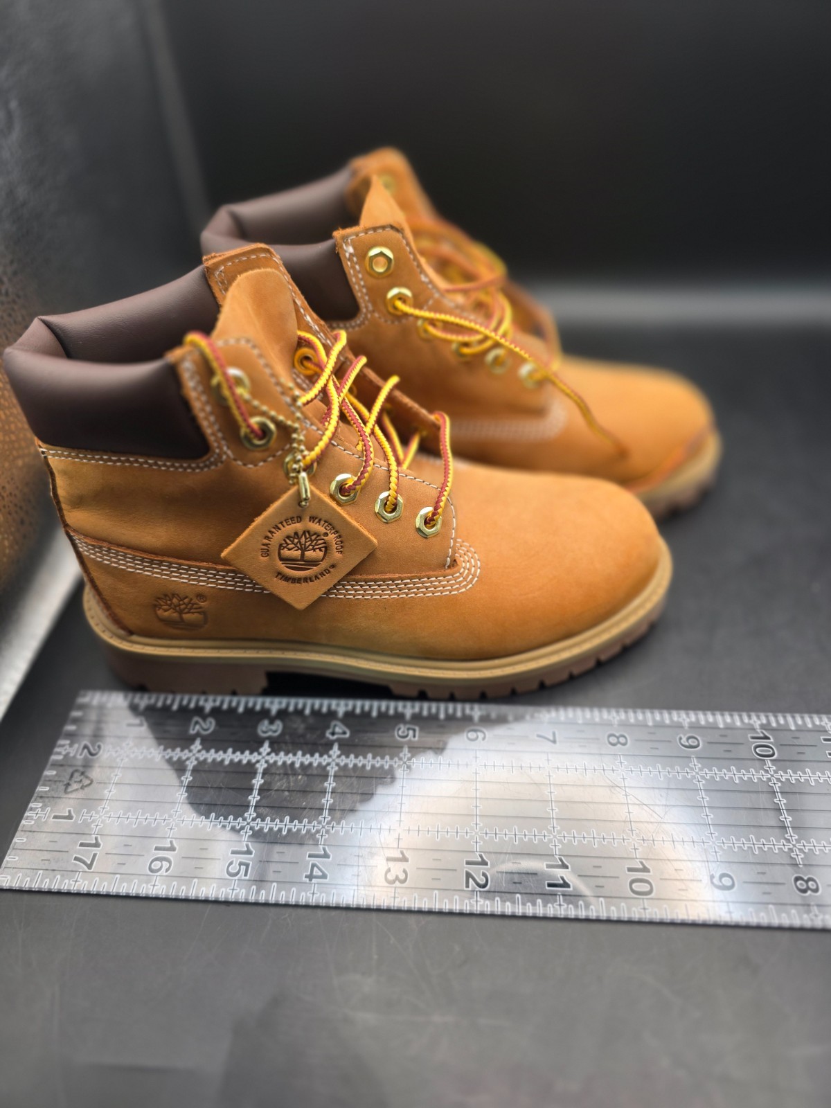 Timberland Boots Size 1 Wheat Premium Waterproof Nubuck
