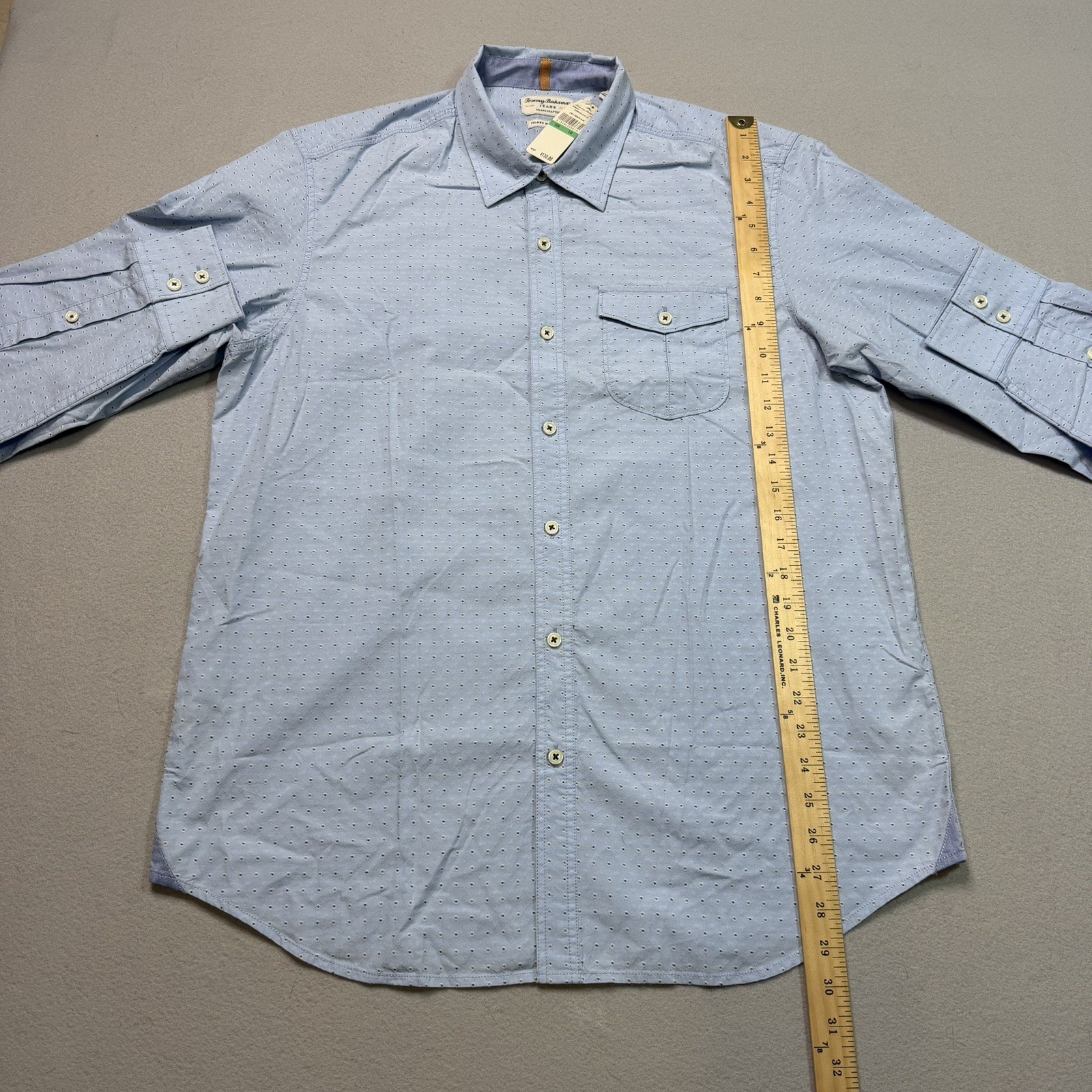 Tommy Bahama Jeans Shirt Size Large Island Crafted Modern Fit Beach Button down