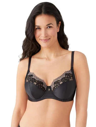 Wacoal 855377 Side Note Underwire Bra-black, worn once, 42D, excellent condition