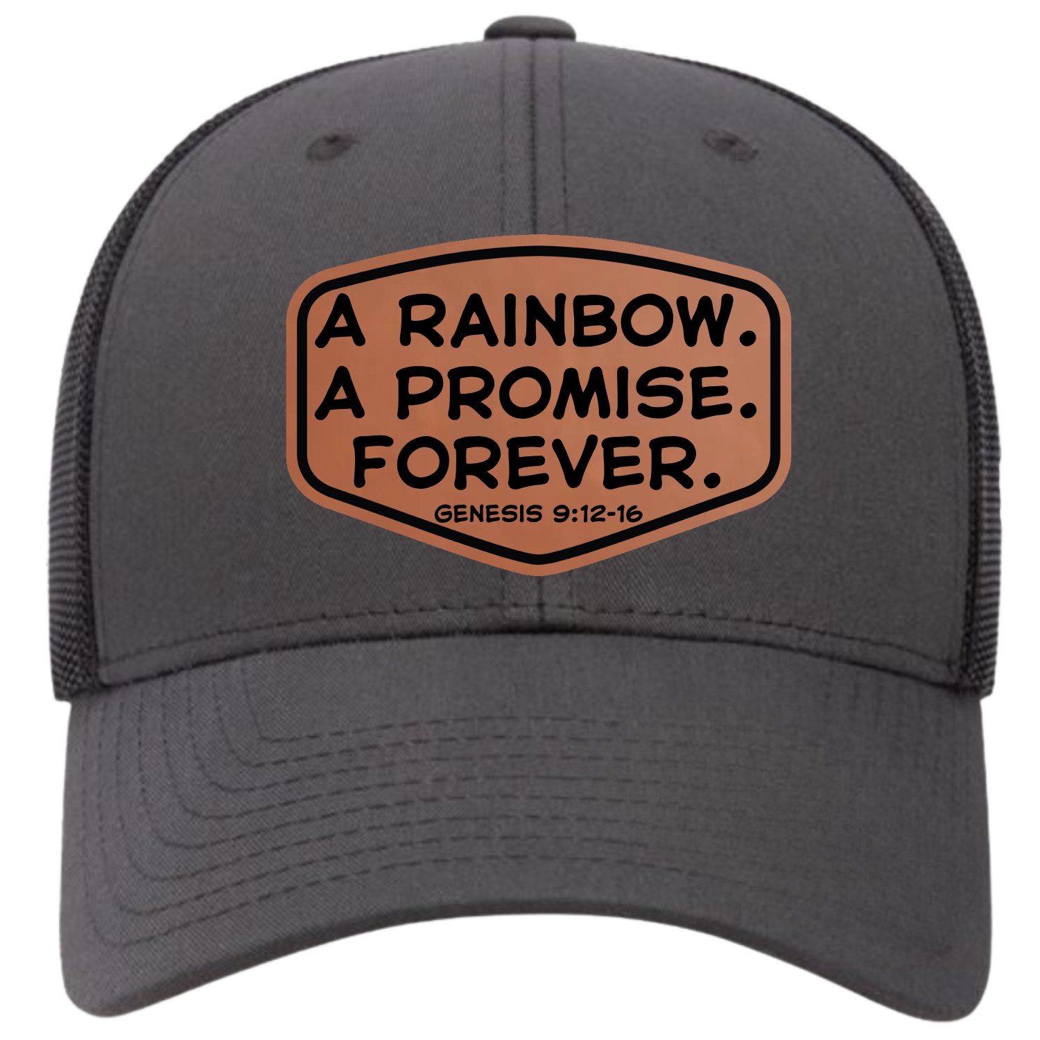 Genesis 9:12-16 Patched Hat | Black Mesh Hat | Popular Scripture | Religious