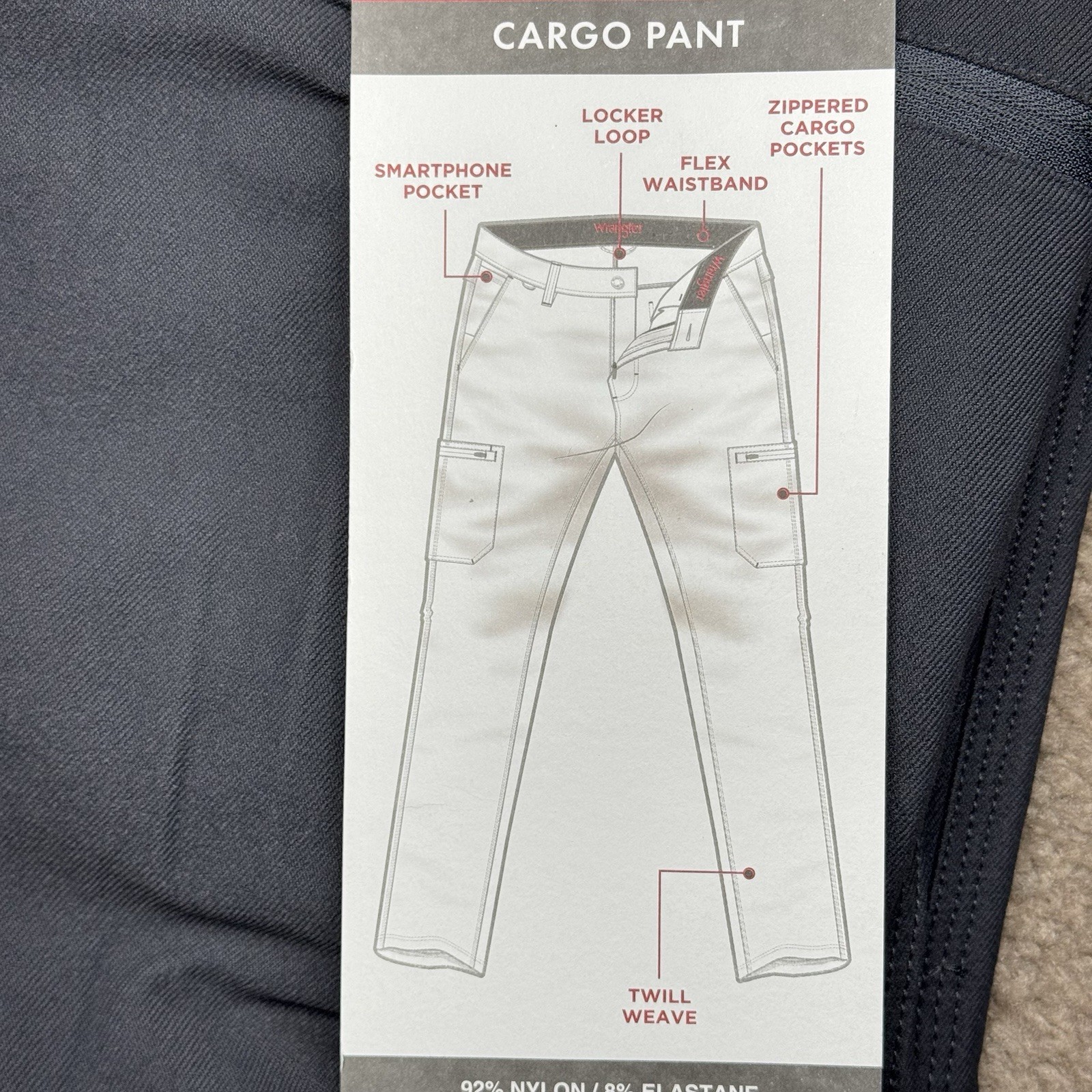 Wrangler Cargo Pants 32×32 Gray Performance Stretch UPF15 Flex Waistband