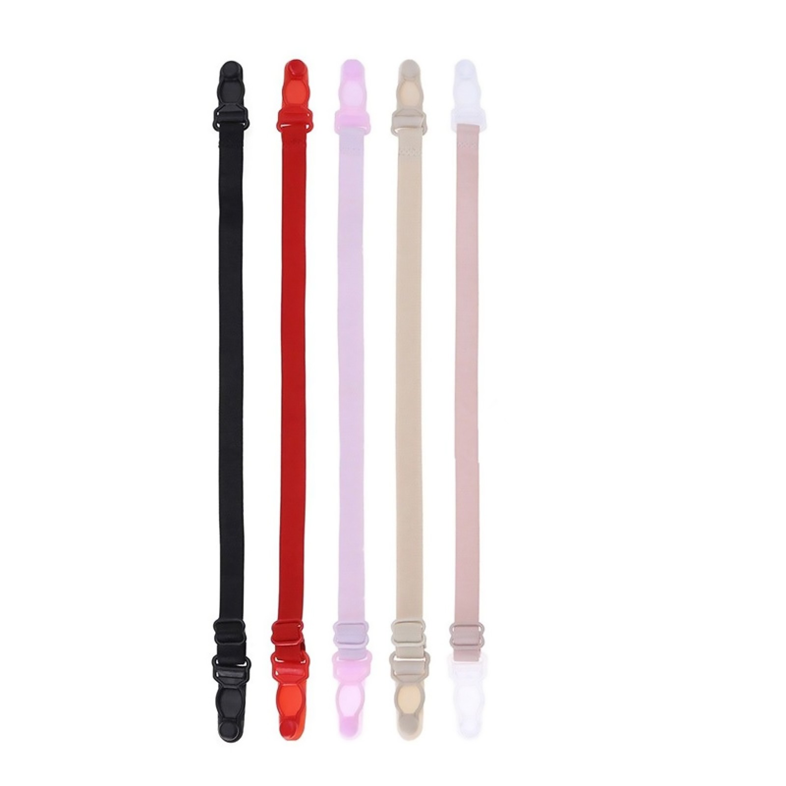 5pcs Women Elastic Band Non-Slip Adjustable Bra Straps Holder with Clip F