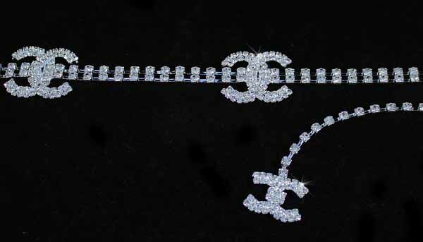Dangle Clear Austrian Rhinestone Crystal Belt Buckle Bridal Party Silver Plated