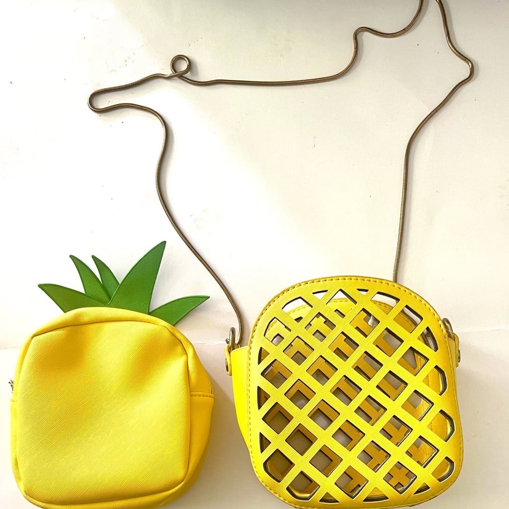 Pineapple Shaped Crossbody Bag with Cut-Out Detail and Removable Chain
