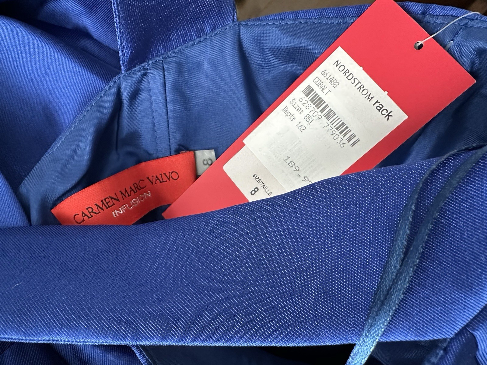 NWT Carmen Marc Valvo INFUSION Full Dress Royal Blue Formal Cocktail Women’s 8