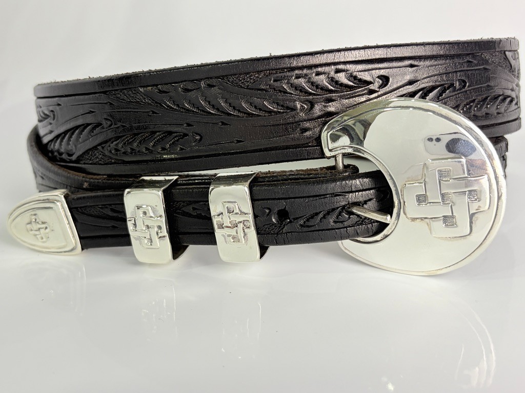Sterling Silver .925 Celtic Knots 3/4″ Ranger Belt Buckle 36 Tooled Chacon Strap