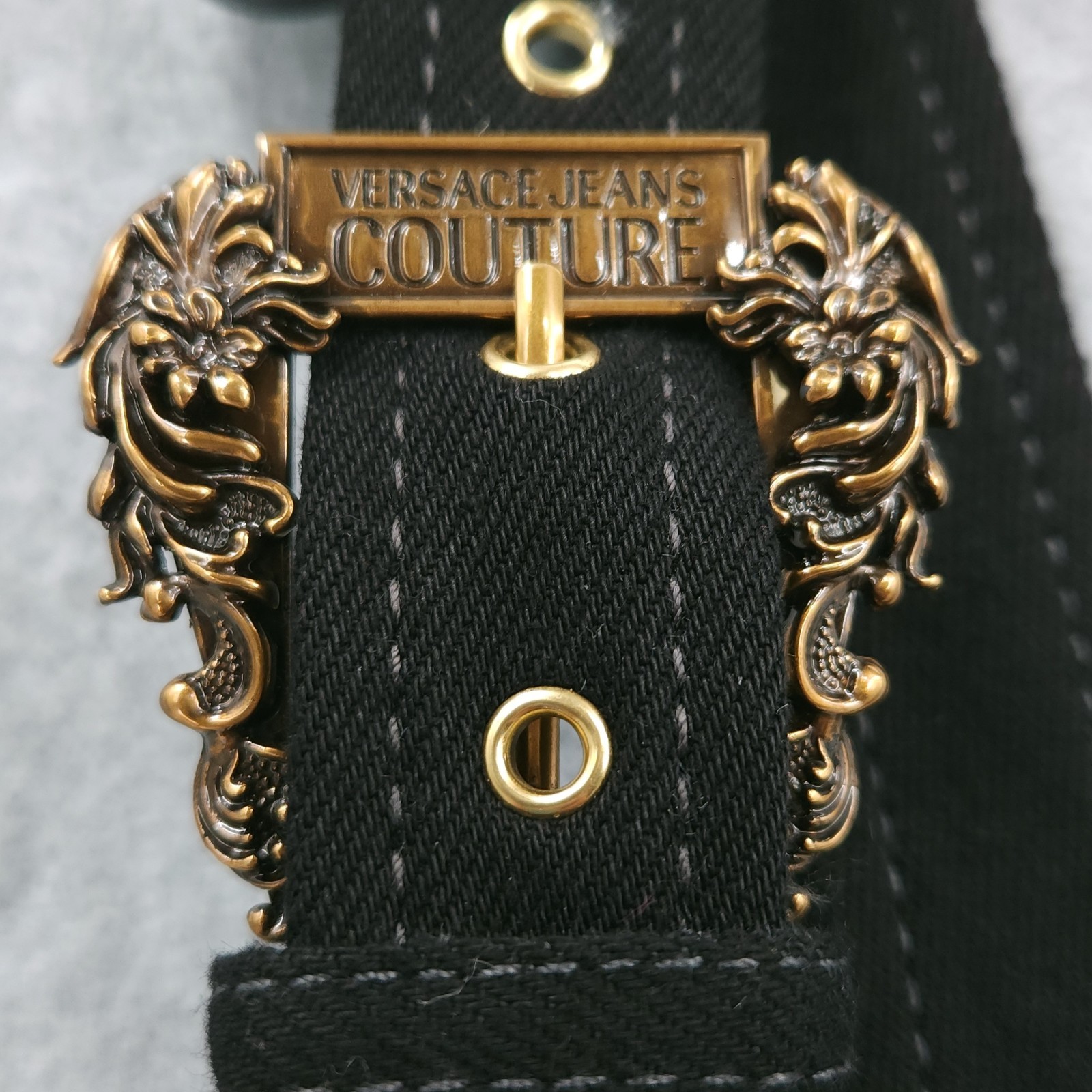 Versace Jeans Couture Buckle Embellished Seam Sheath Black Dress Womens 10 READ