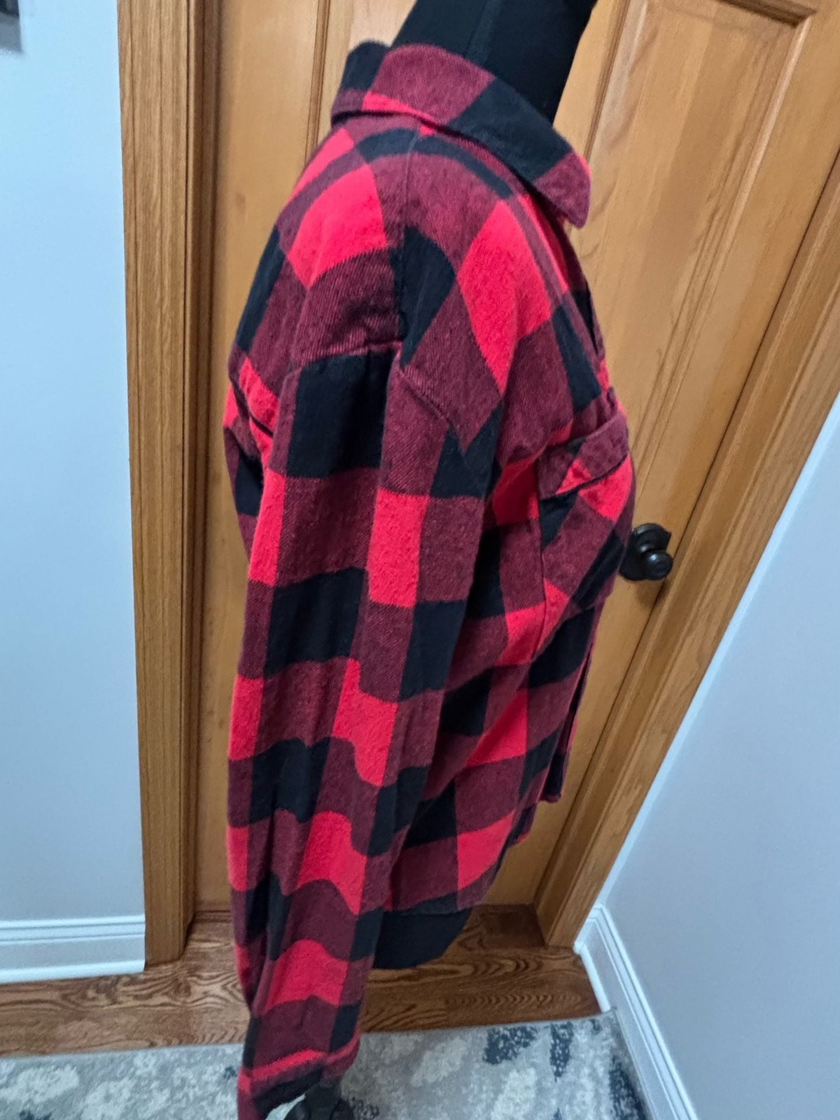 Forever 21 Red and Black Buffalo Plaid Flannel Shirt Size M