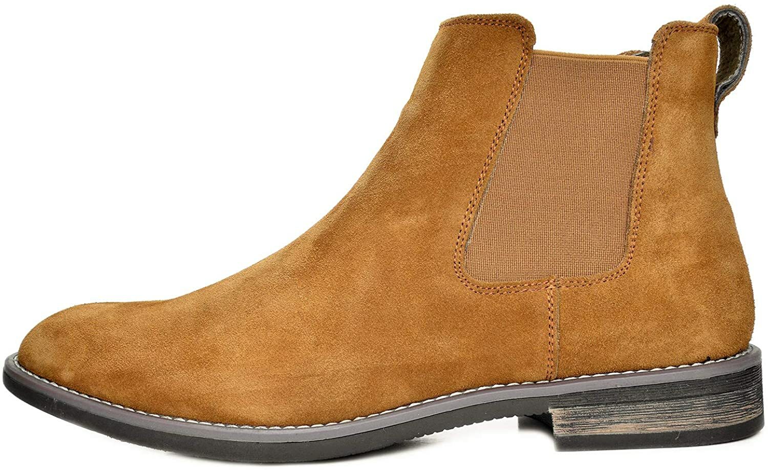 Men’s Chelsea Ankle Boots Slip On Suede Leather Chukka Dress Boots Size 6.5-15