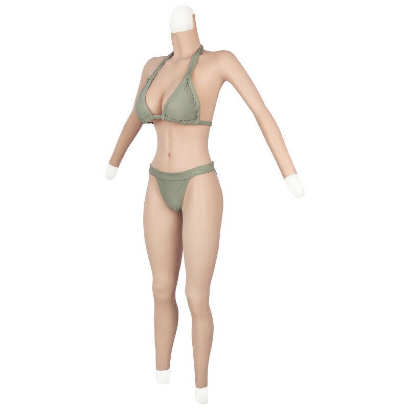 Silicone C/G Cup Bodysuit Breast Forms Fake Vagina Hip Shaping Female Body Suit