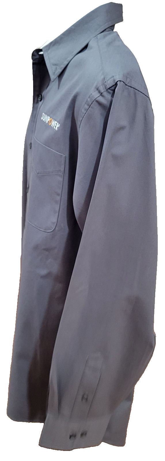 Port Authority Shirt Mens Large Gray Long Sleeve Work Button Down Sunpower New