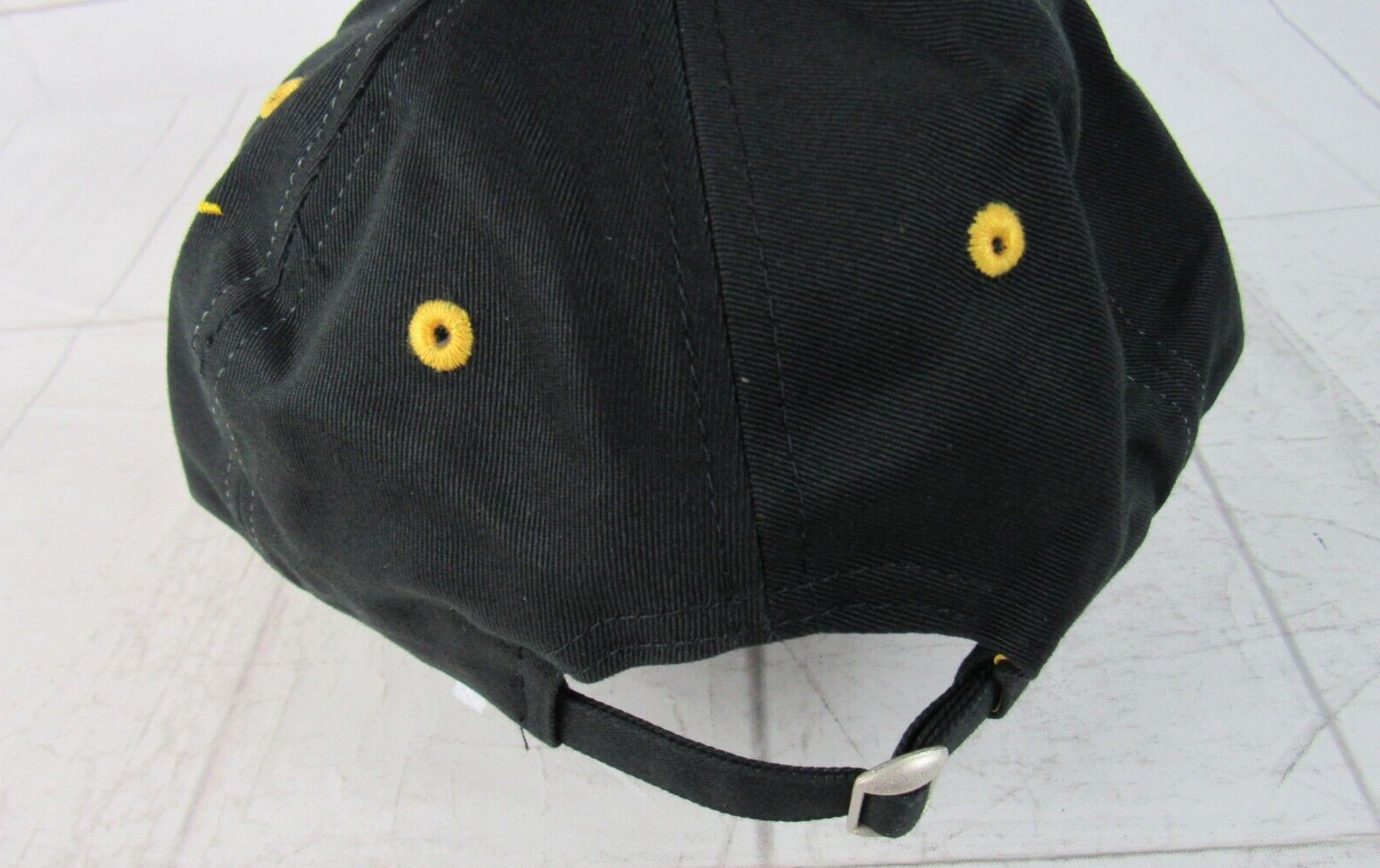 CAT Caterpillar Black with Embroidery Flames Baseball Hat Strapback