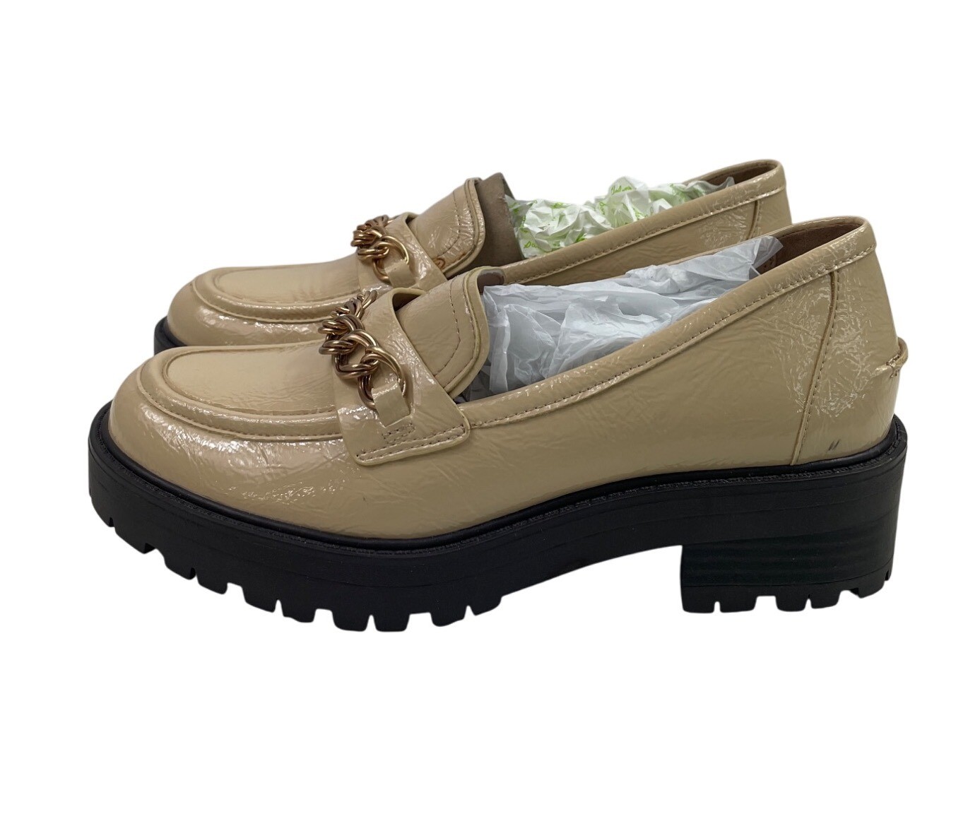 Sam Edelman NY Lug Sole Loafers Womens 7M Wheat Leather Platform Shoes