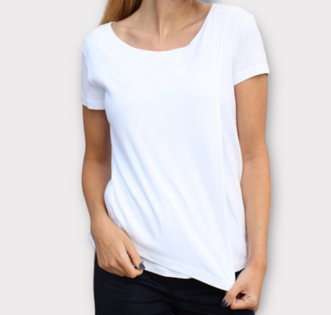 Kestan Women’s Vale Top Shirt Small 100% Organic Cotton Minimalist White