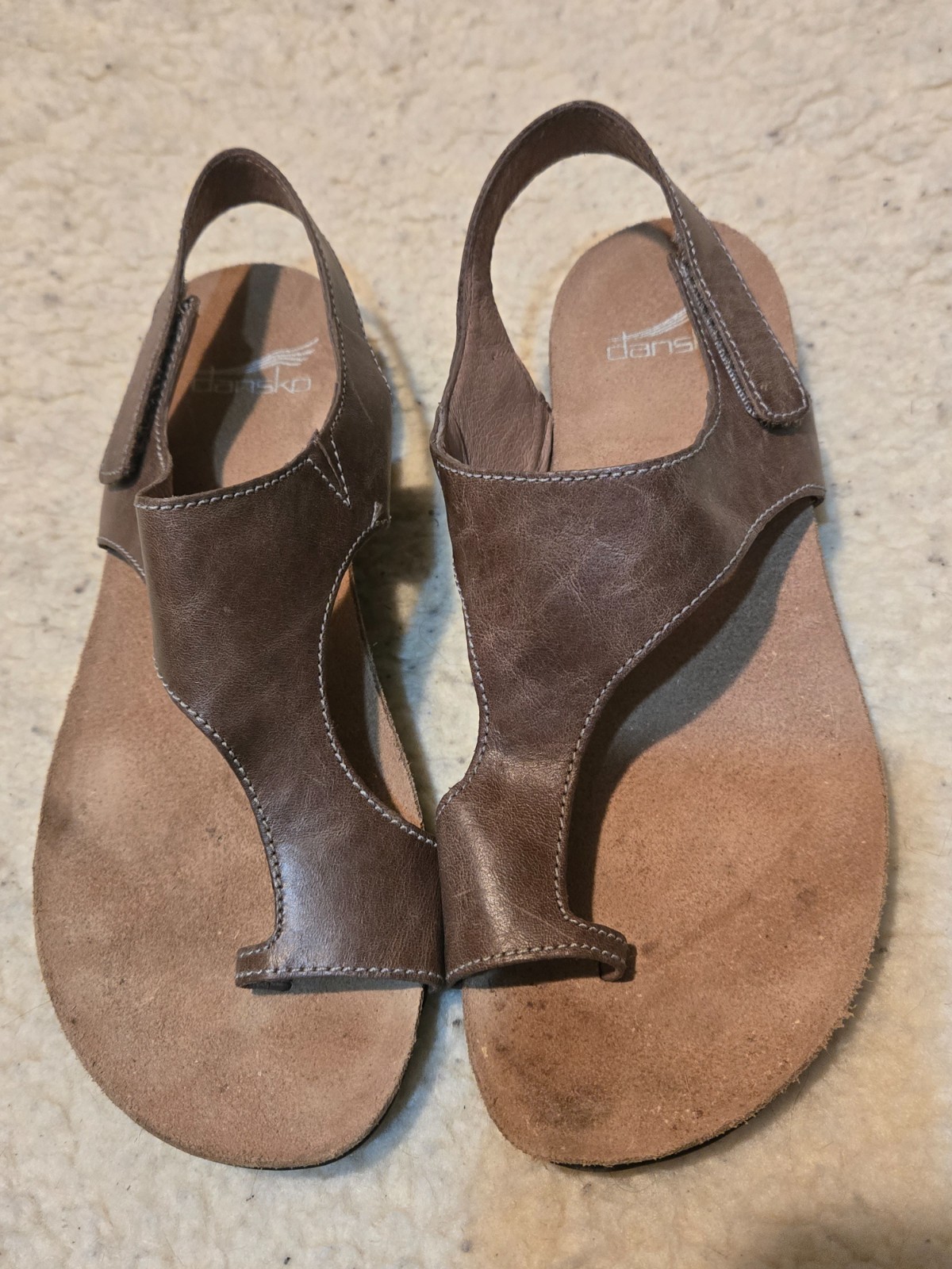 Dansko Women’s Size 7.5 – 8 EU 38 Reece Toe Loop Slingback Sandals Stone Brown