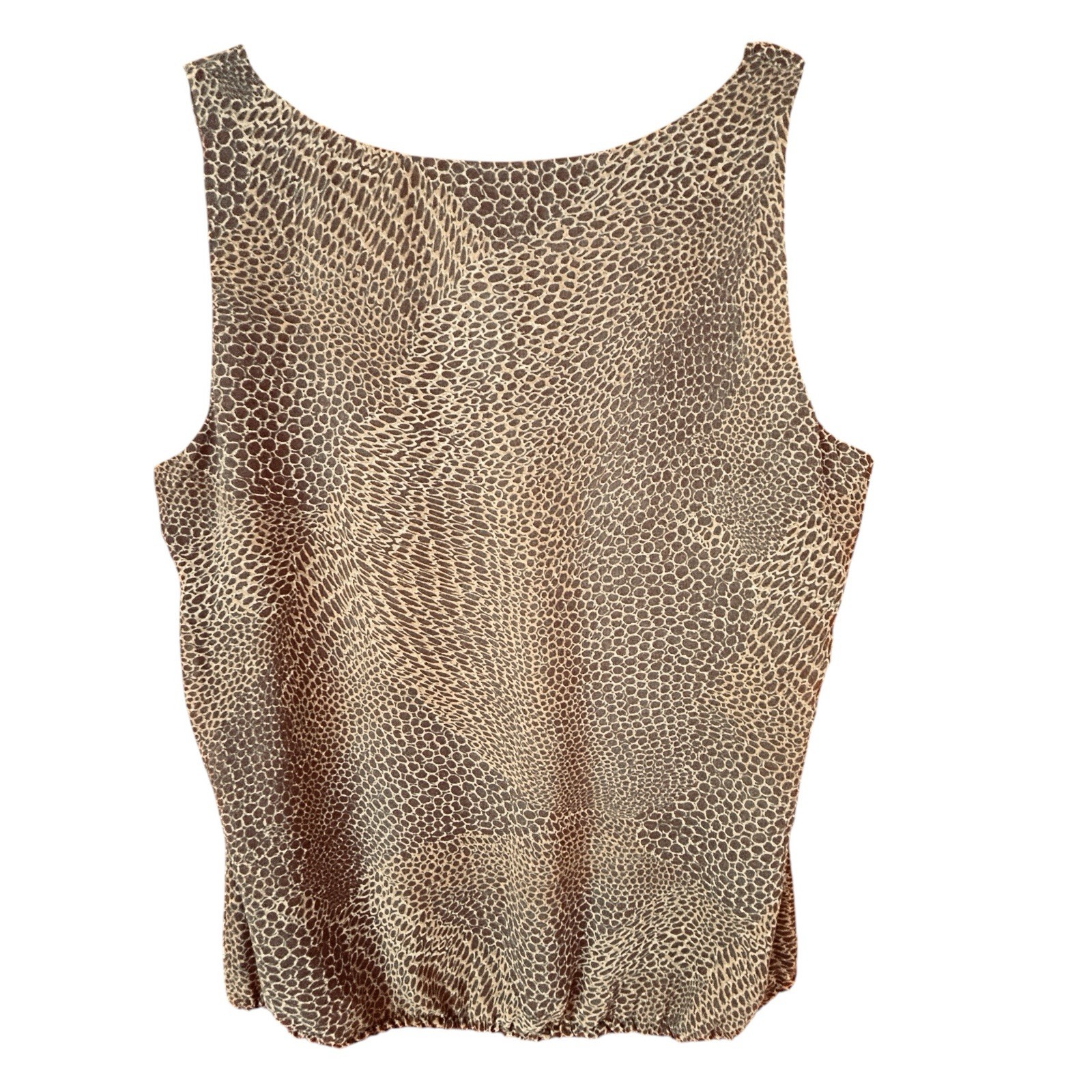 Banana Republic Women’s Sleeveless Blouson Bodice Lined Brown Gold Tank Top XL