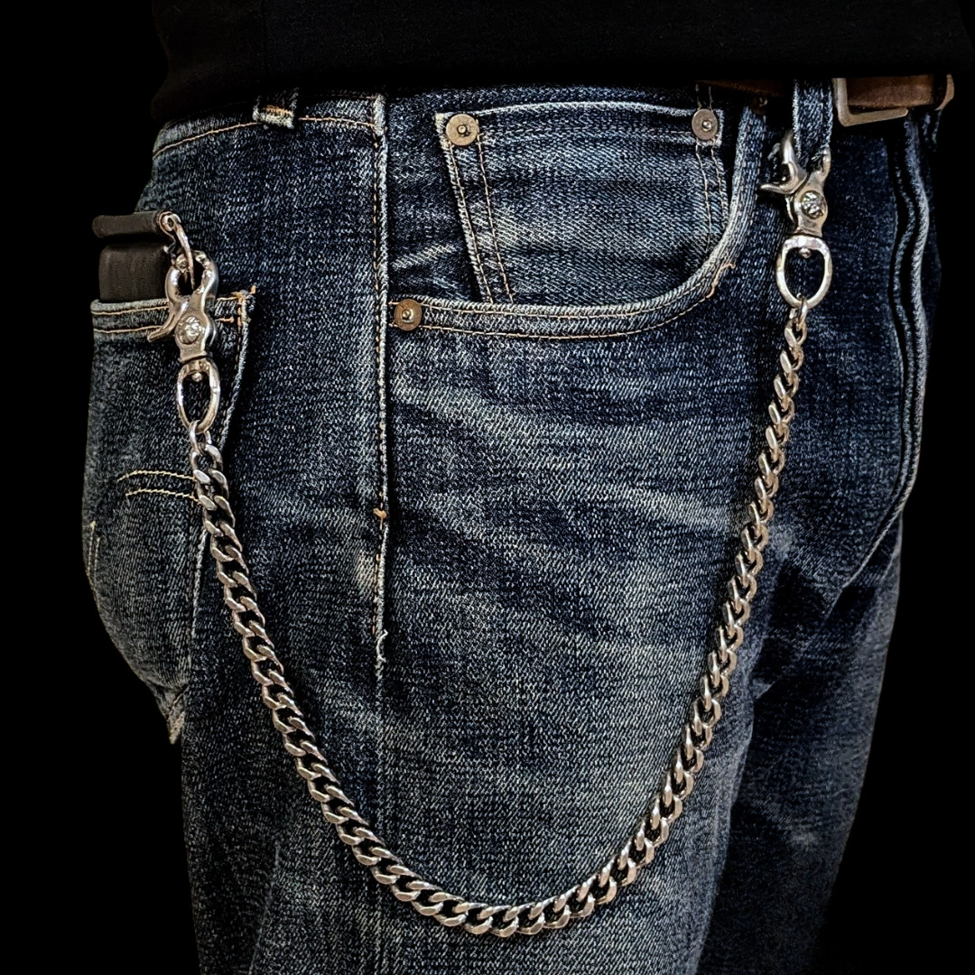 Solid brass Stainless steel Wallet chain Vintage finish Handmade in Japan ZLSK