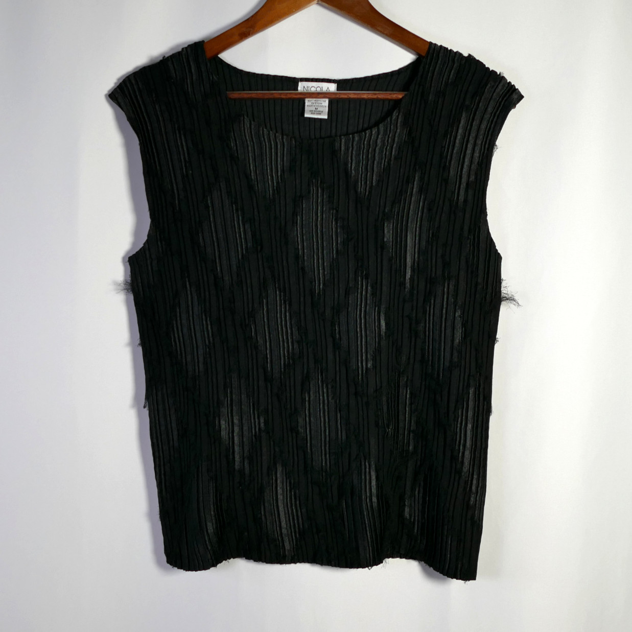 Nicola Womens Avant Garde Sleeveless Crinkle Top Size M Stretch Art to Wear