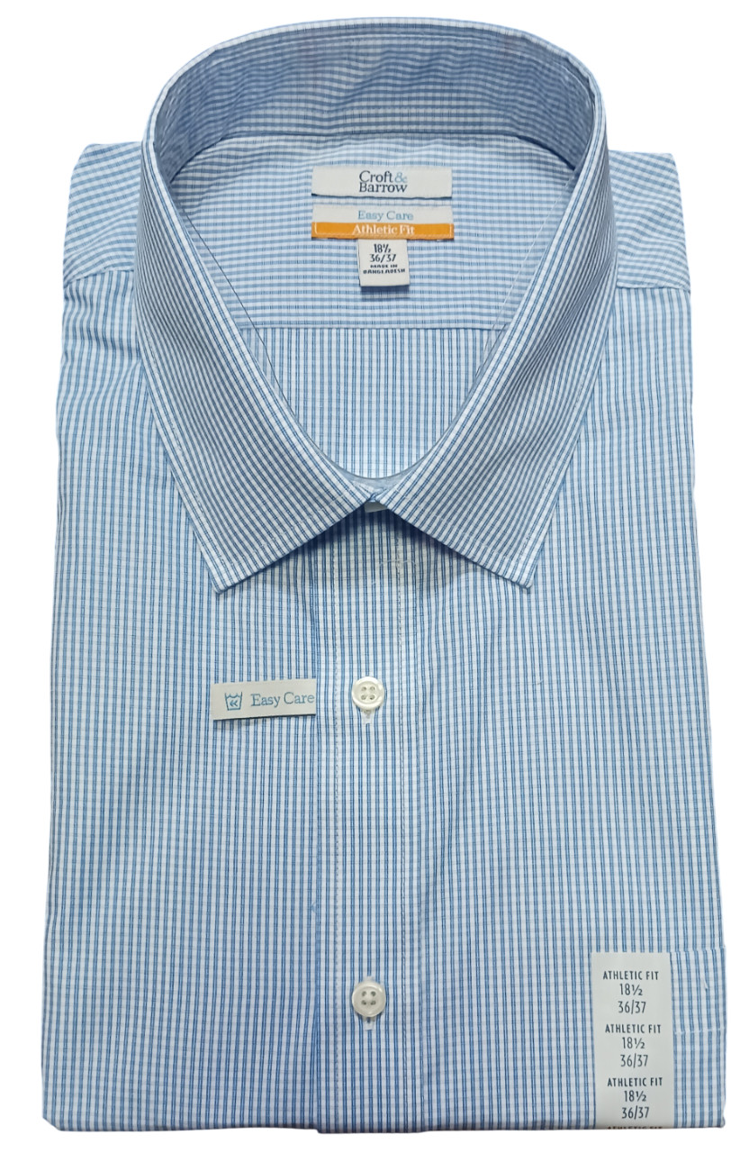 Croft & Barrow Athletic-Fit Easy-Care Button-Down Mens Dress Shirt 181/2 (36/37)