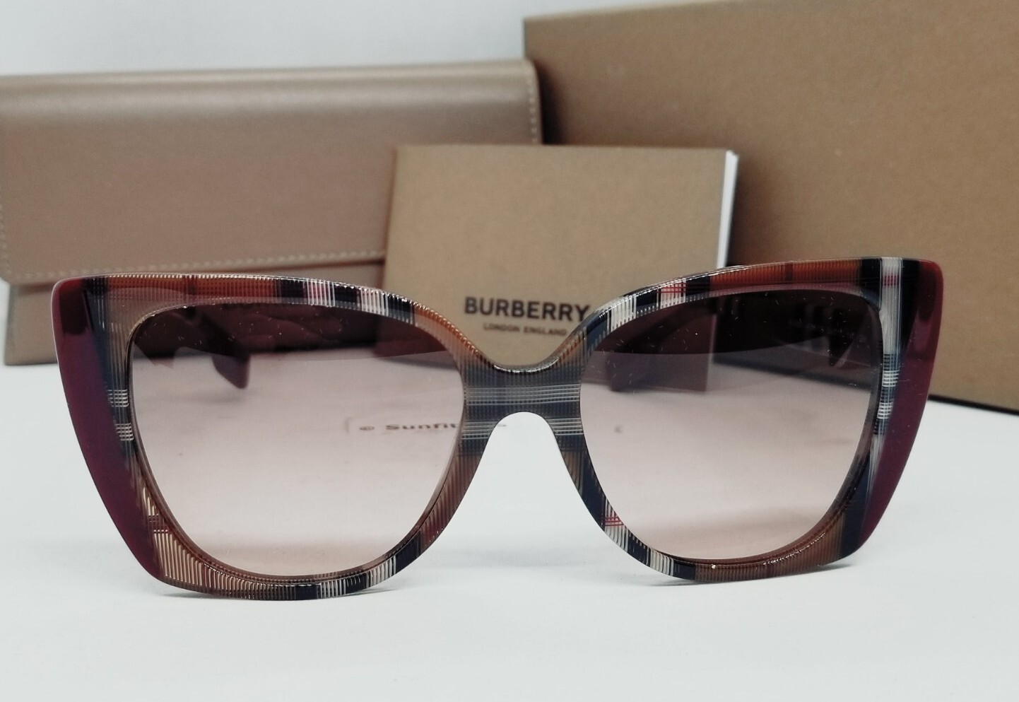 BURBERRY brown check/pink gradient MERYL BE4393 405413 54 sunglasses NEW IN BOX!