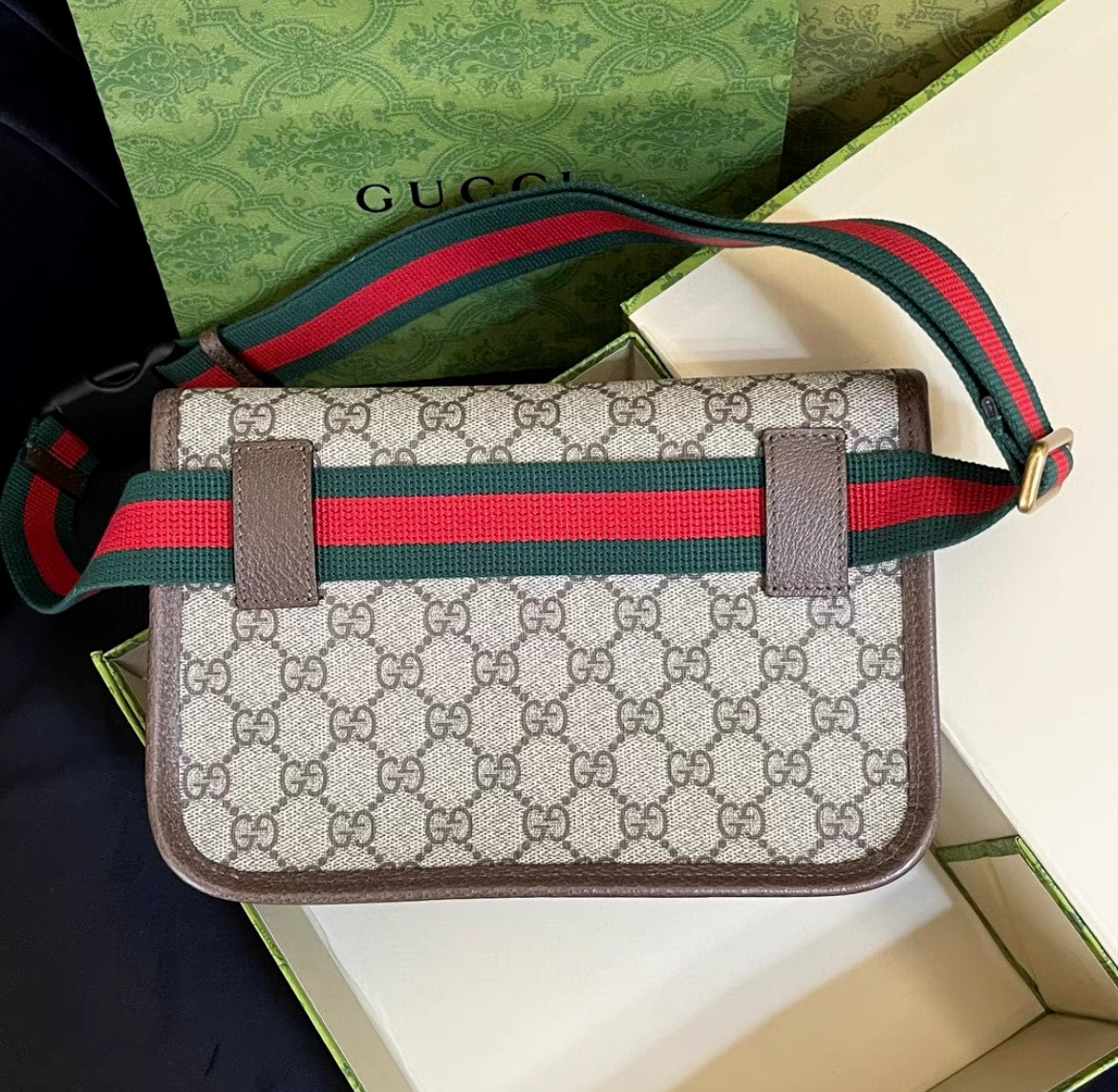 Gucci Neo Vintage GG Belt Bag/ Shoulder Bag Coated Canvas